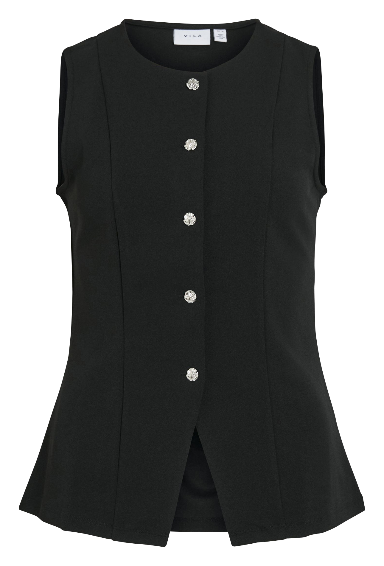 Gilet ajusté col rond VILA Noir