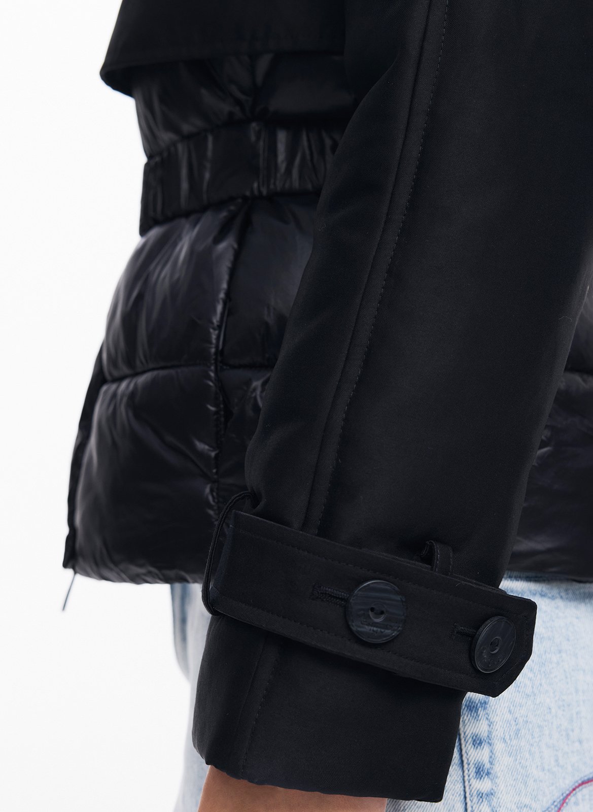 Quilted jacket with belt DESIGUAL Black