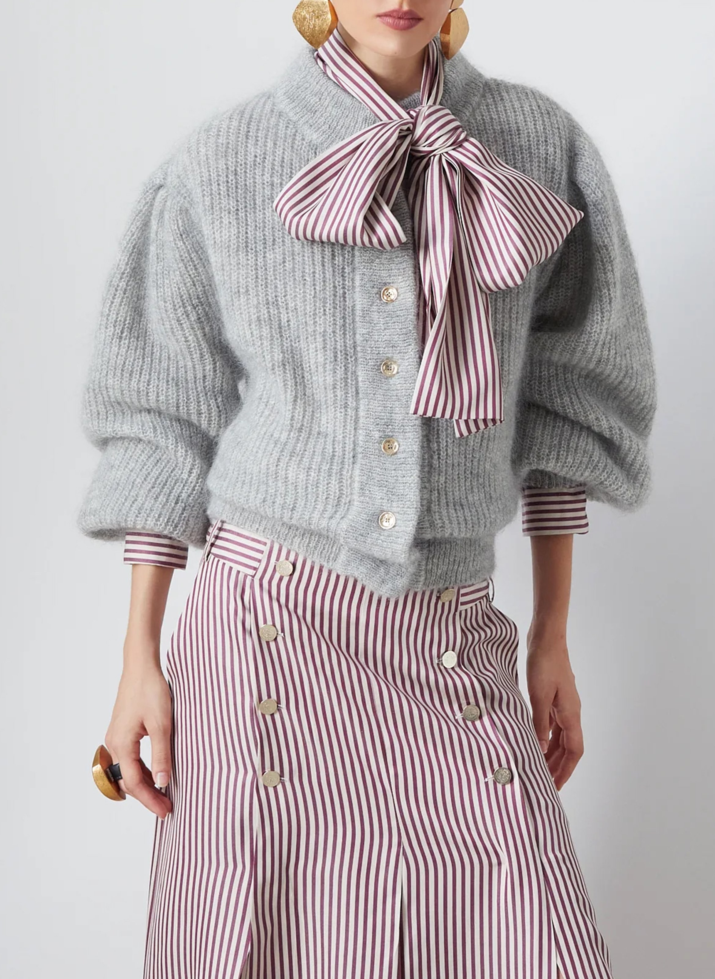 Cardigan van mohairmix THE LABEL EDITION Grijs