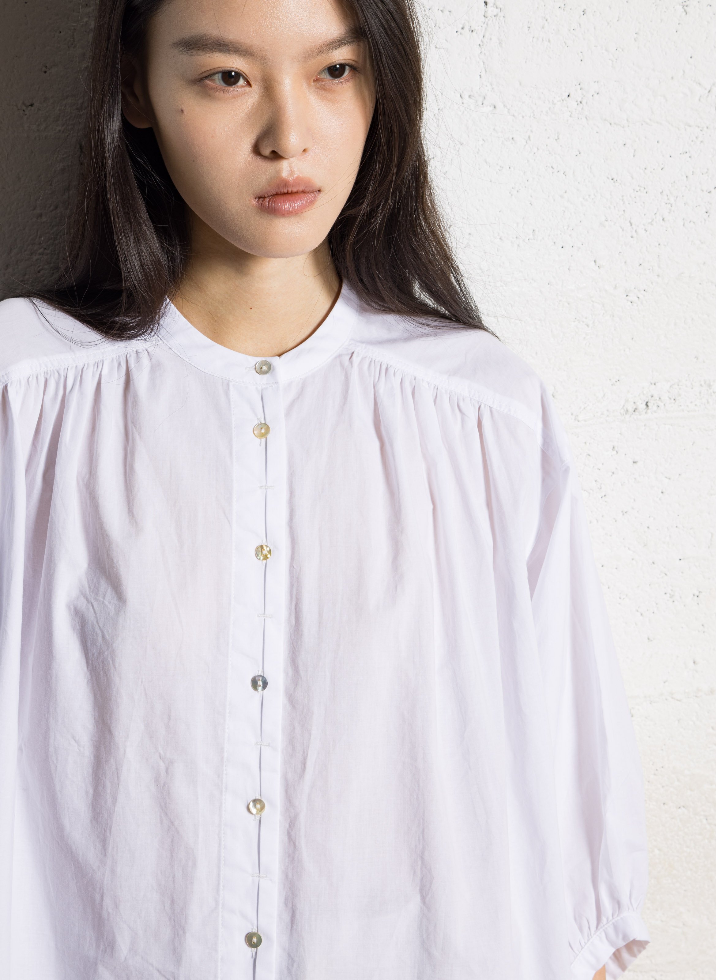 Oversize-Baumwollhemd mit klassischem Kragen JC SOPHIE Weiss