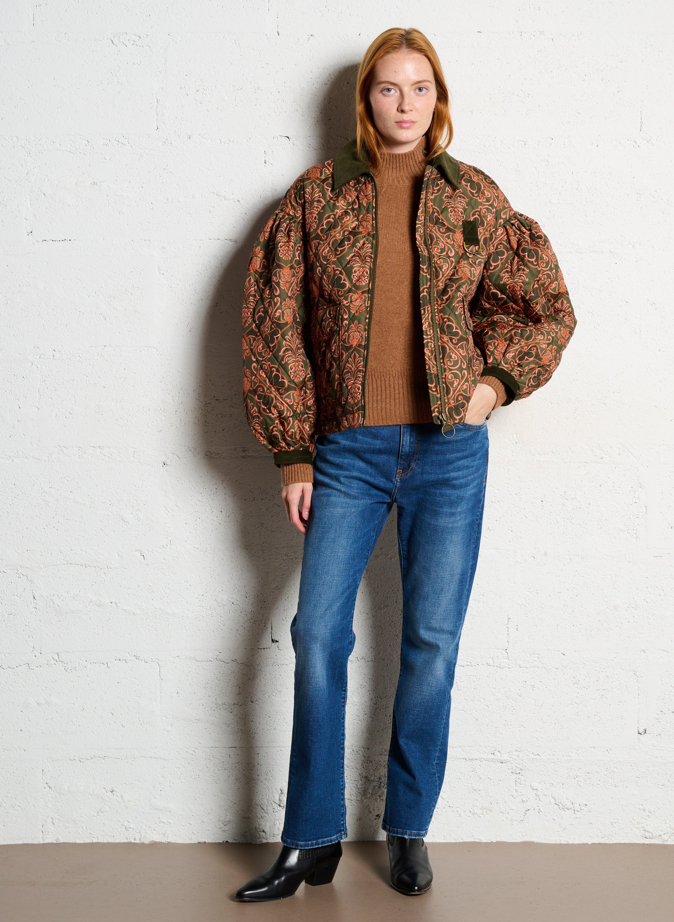 Veste col classique matelassée Barbour x Farm Rio BARBOUR Vert