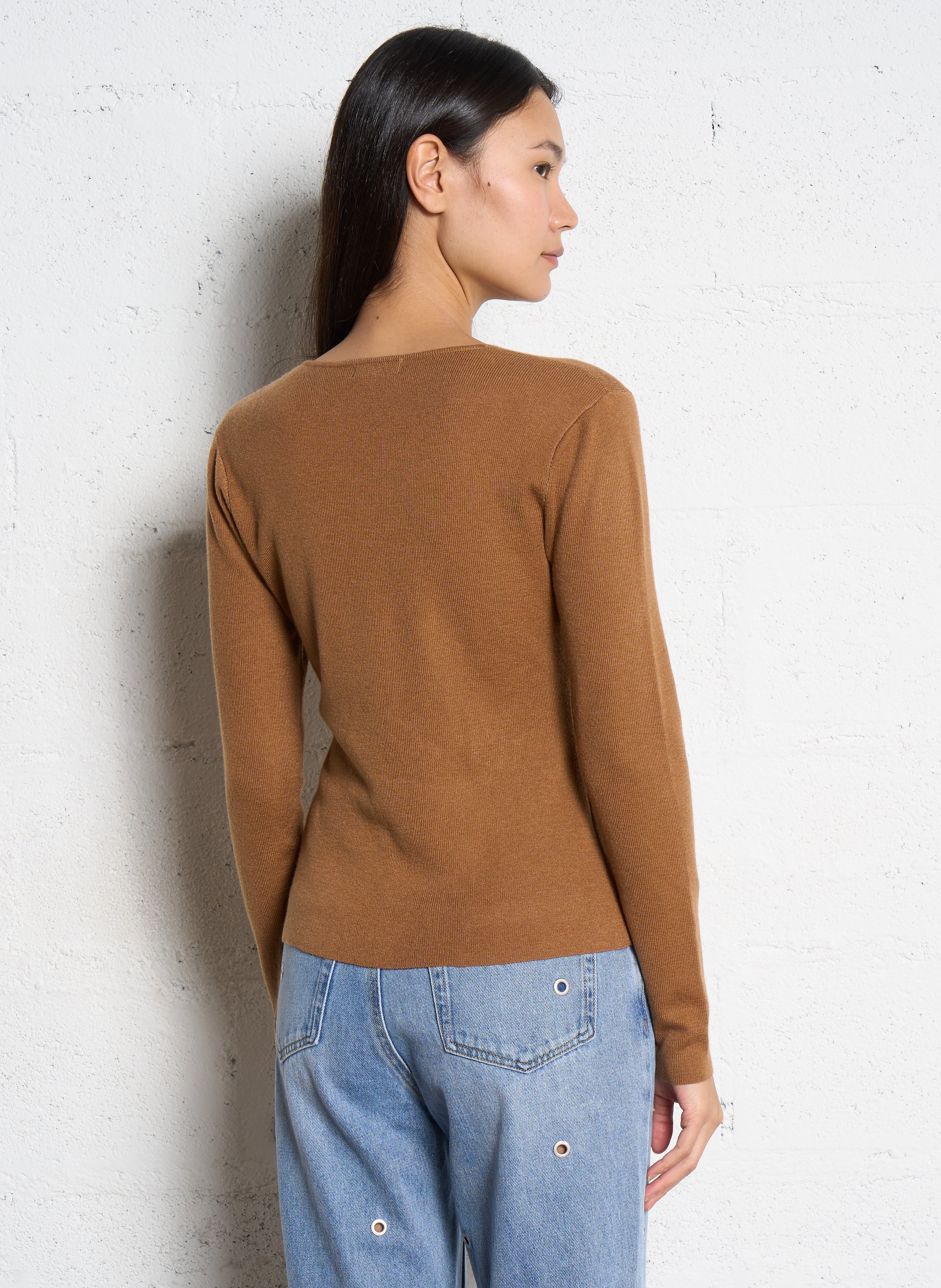 Gilet droit plissé uni SUNCOO Beige