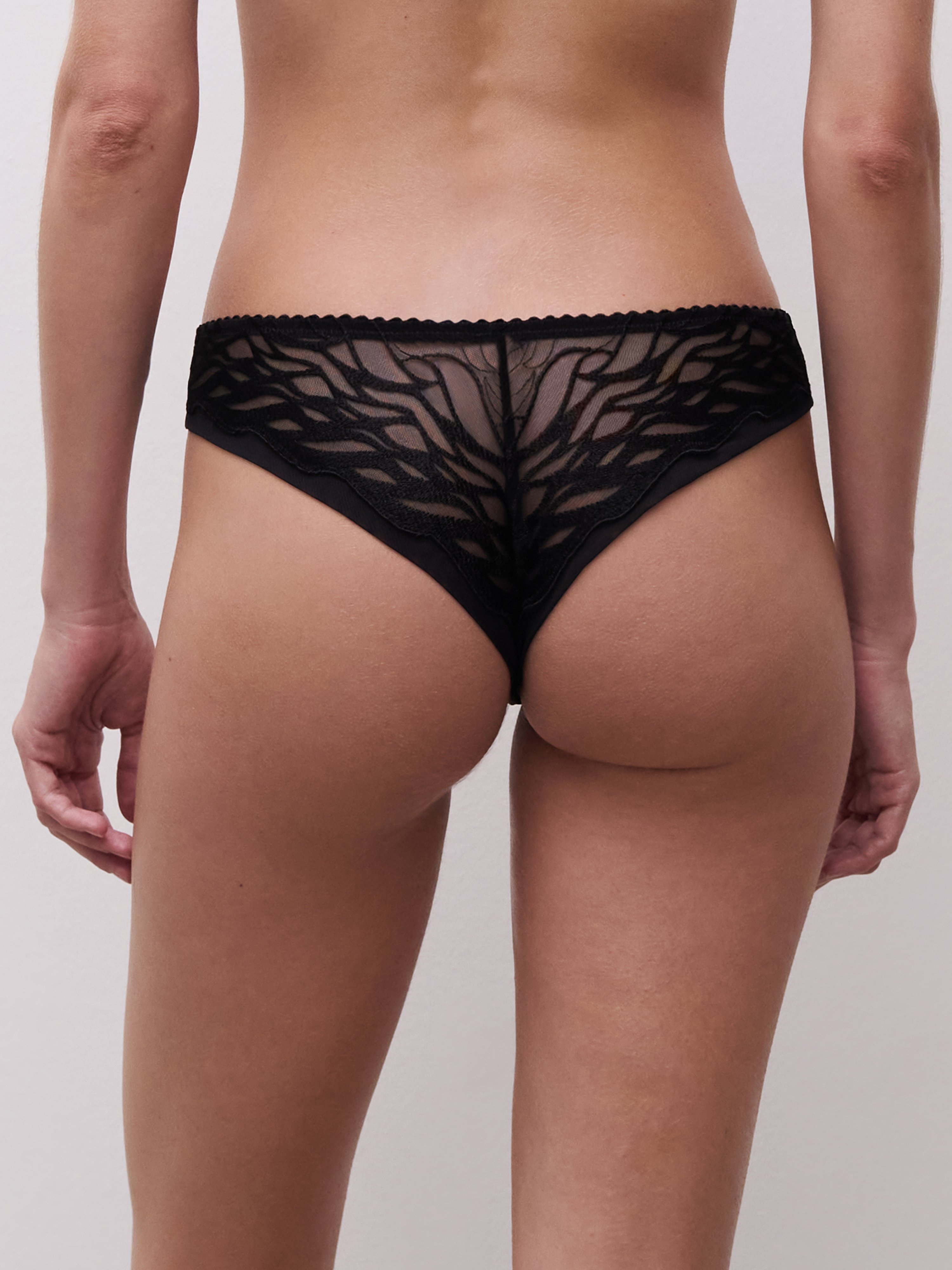 Cotton tanga CHANTELLE Black