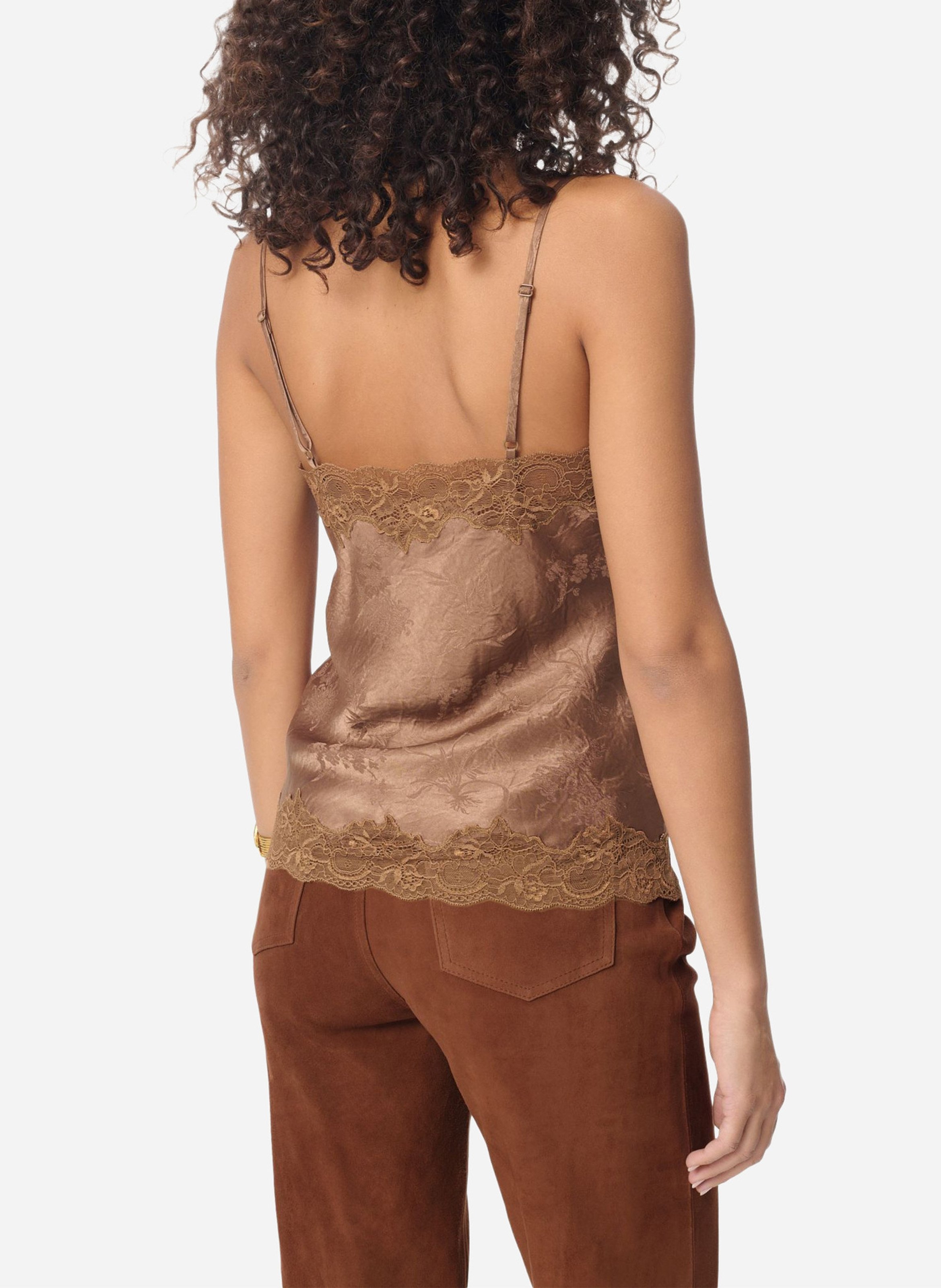 Printed jacquard camisole VANESSA BRUNO Brown