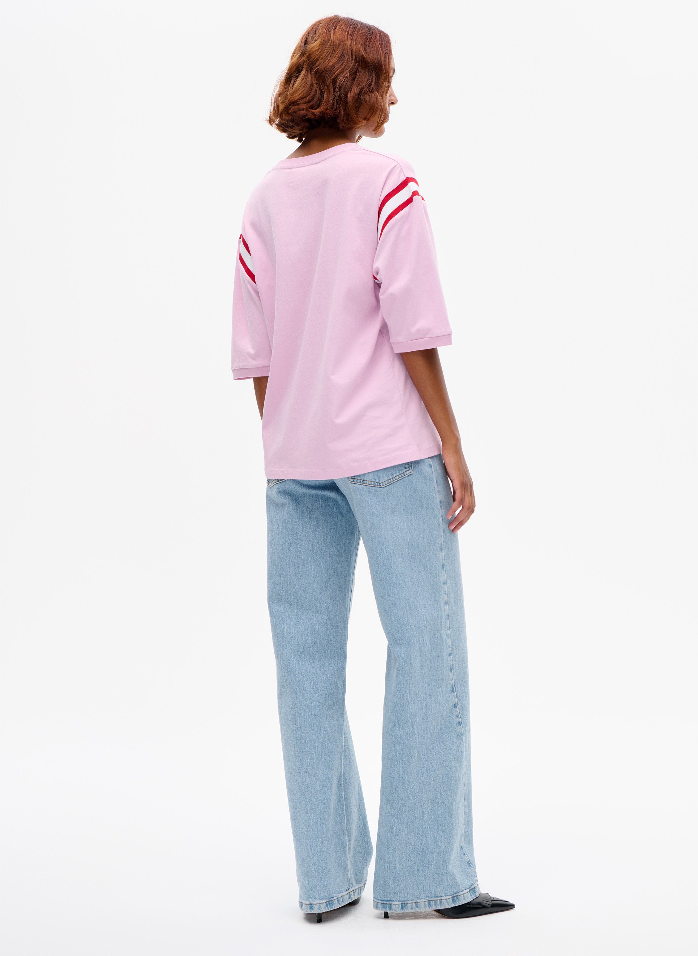 Tee-shirt ample col rond  BAUM UND PFERDGARTEN Rose