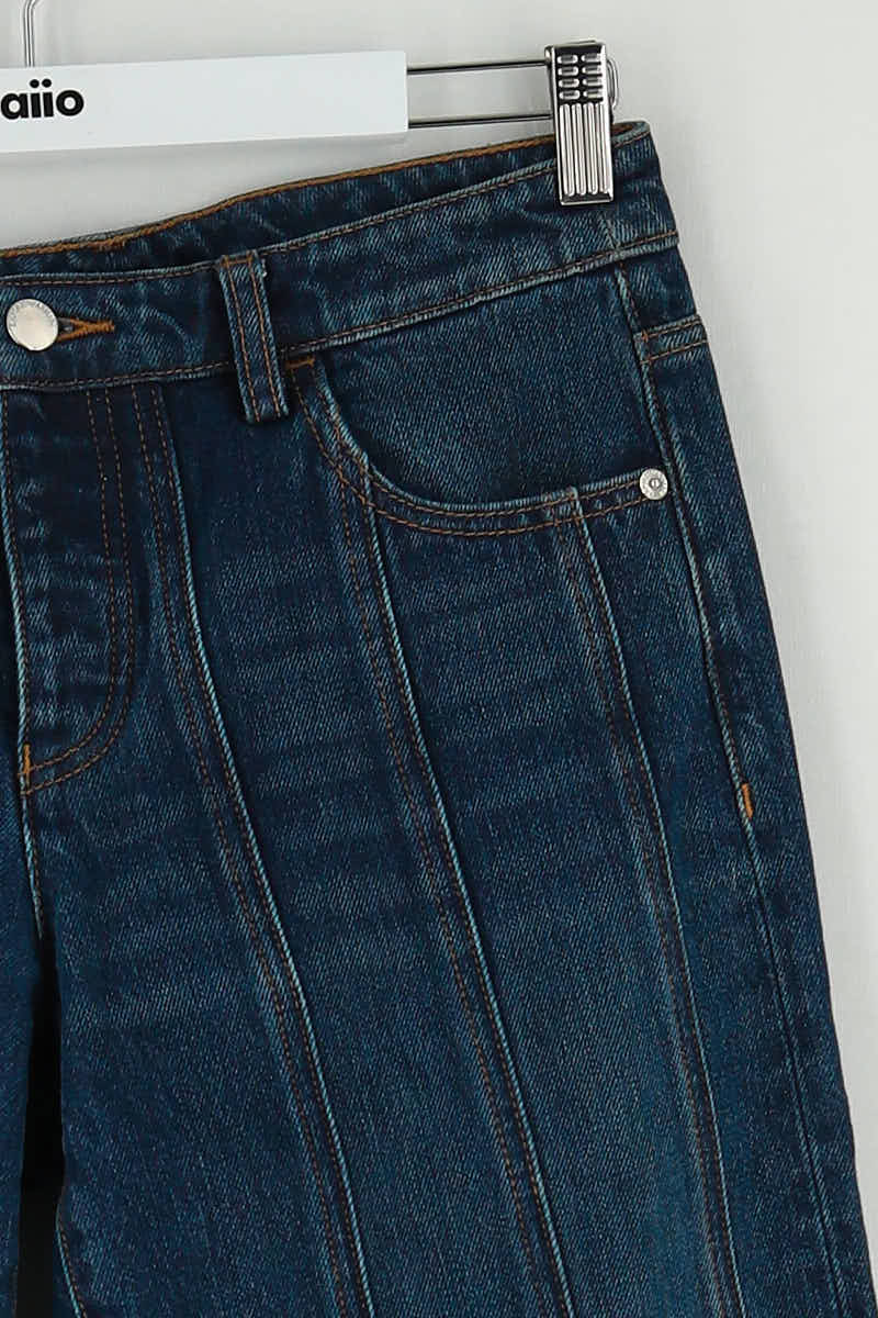 Straight cotton-blend pants ARMANI - SECONDE MAIN Blue