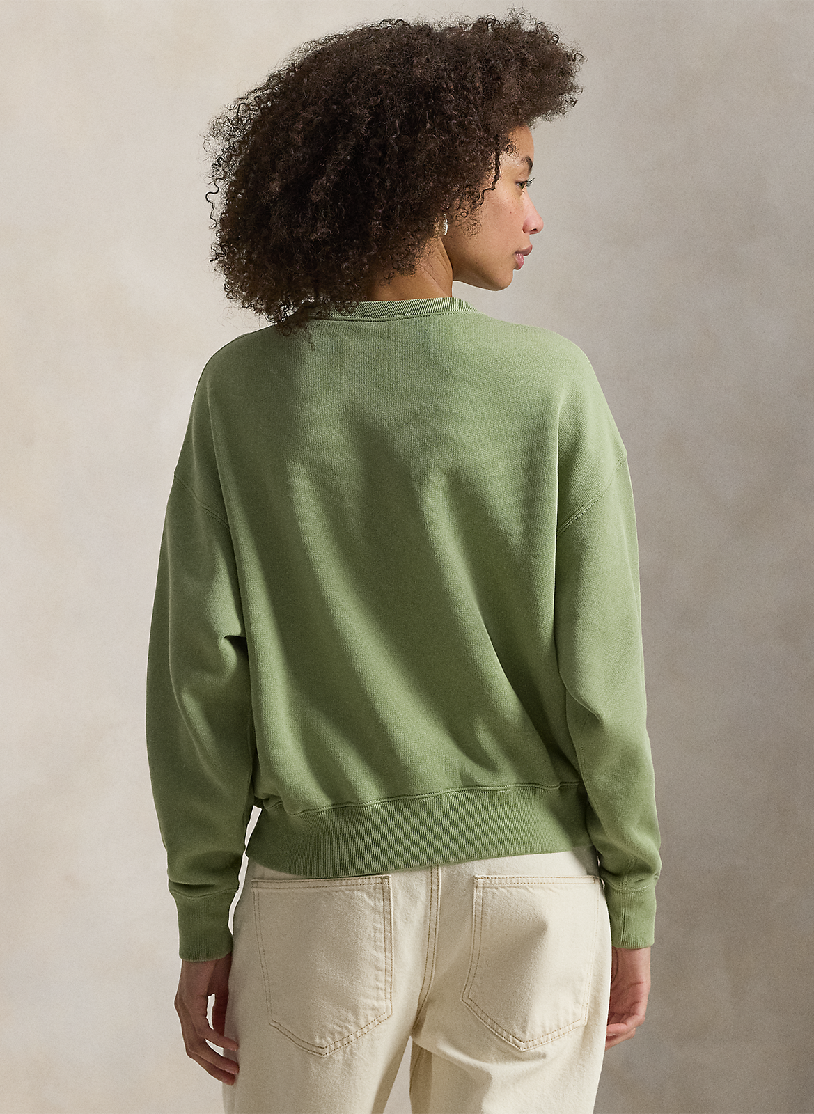 Sweat droit à logo en coton mélangé POLO RALPH LAUREN Vert