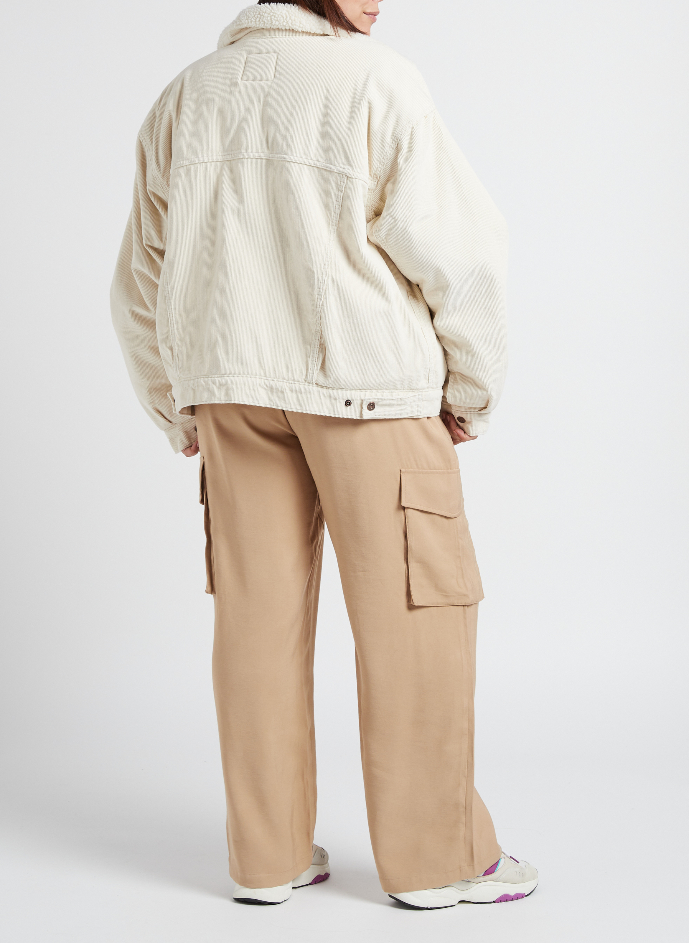 Veste en jean et fausse fourrure en coton LEVI'S Beige