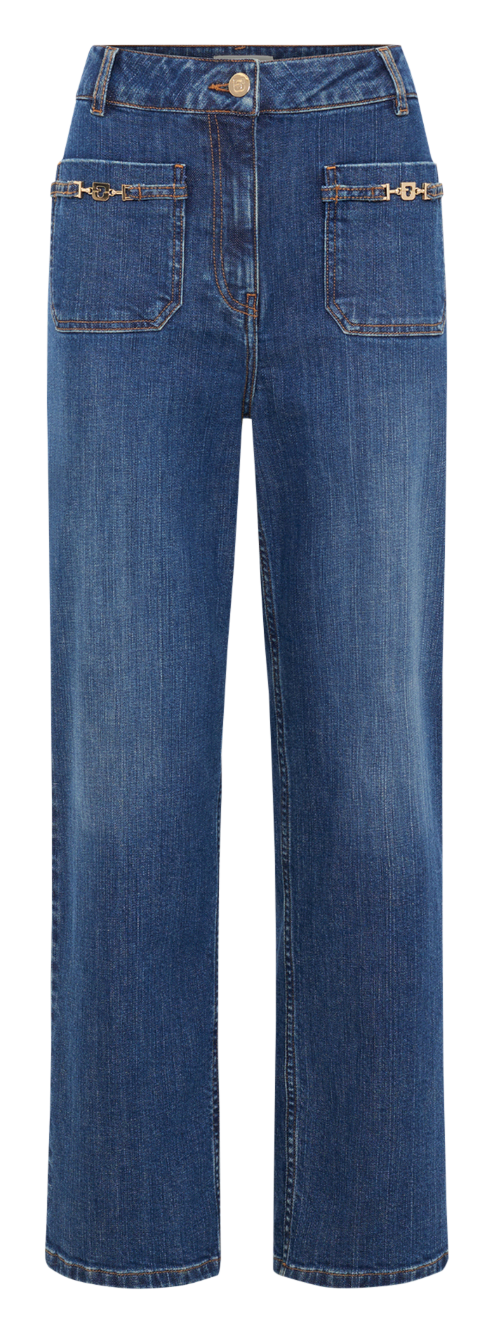 Hoch sitzende gerade geschnittene Raw-Denim-Jeans GERARD DAREL Blau