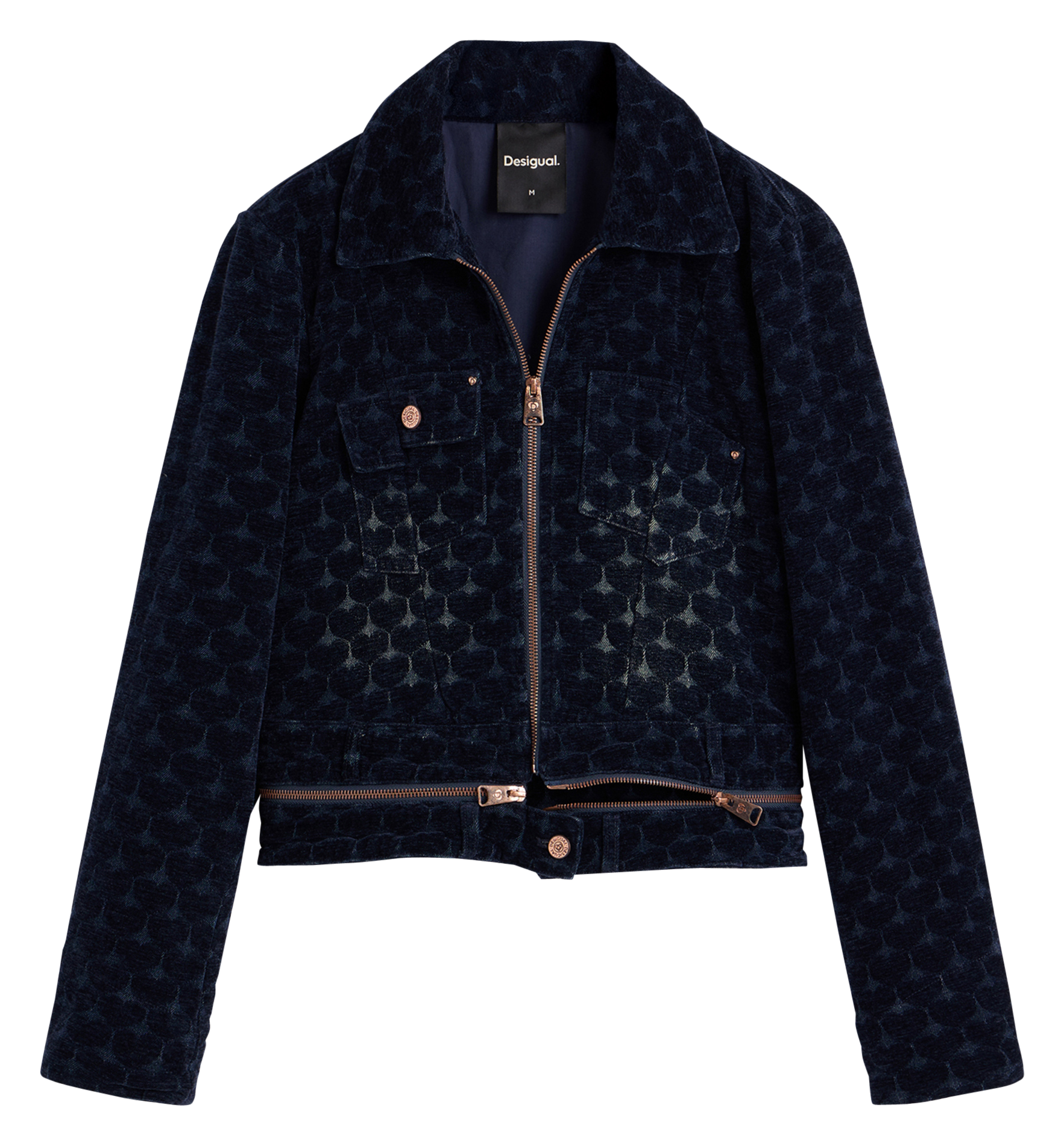 Rechte jasje met klassieke kraag en print DESIGUAL Blauw