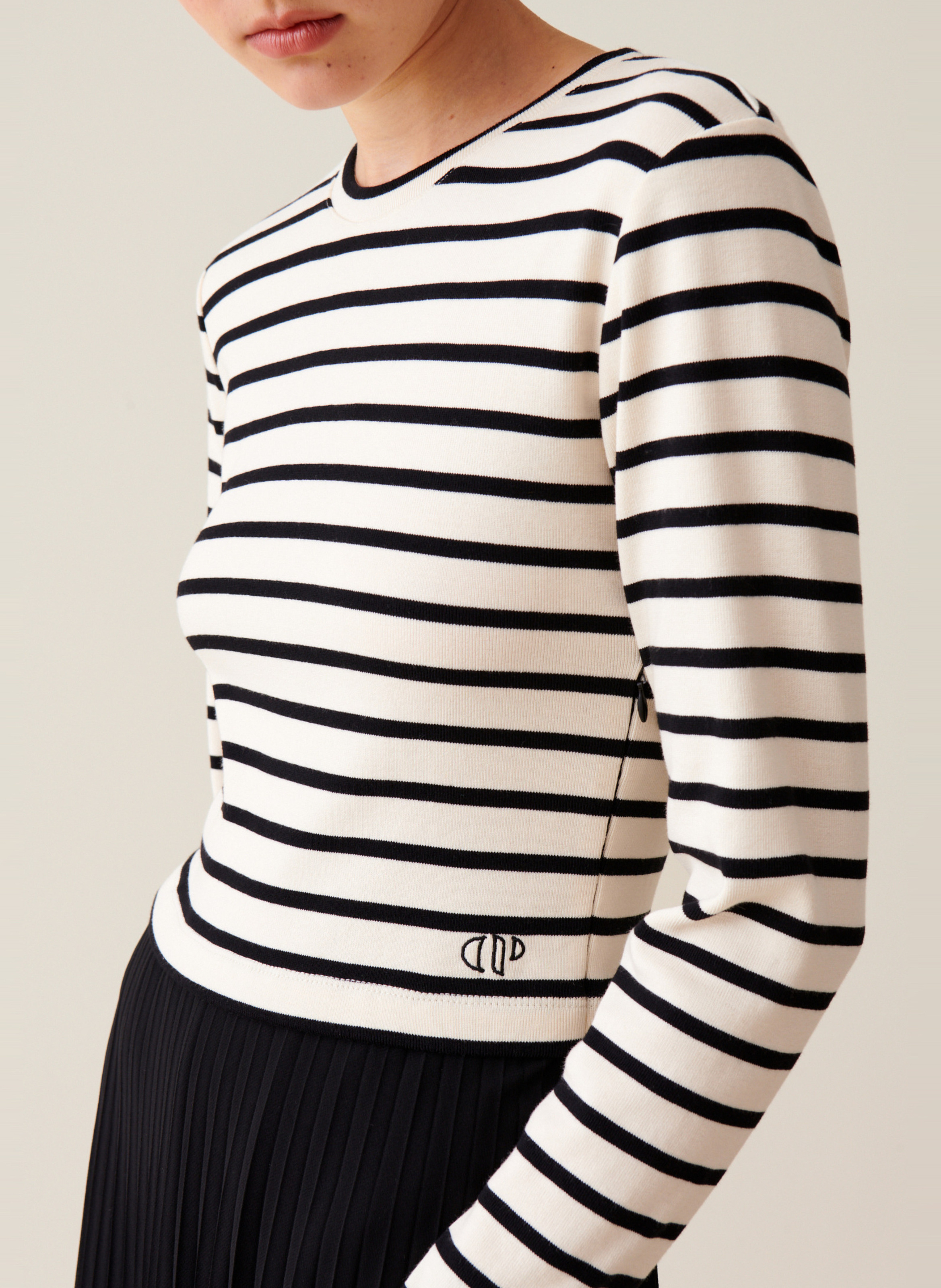 Faux-wrap striped cotton dress CLAUDIE PIERLOT Multicolored