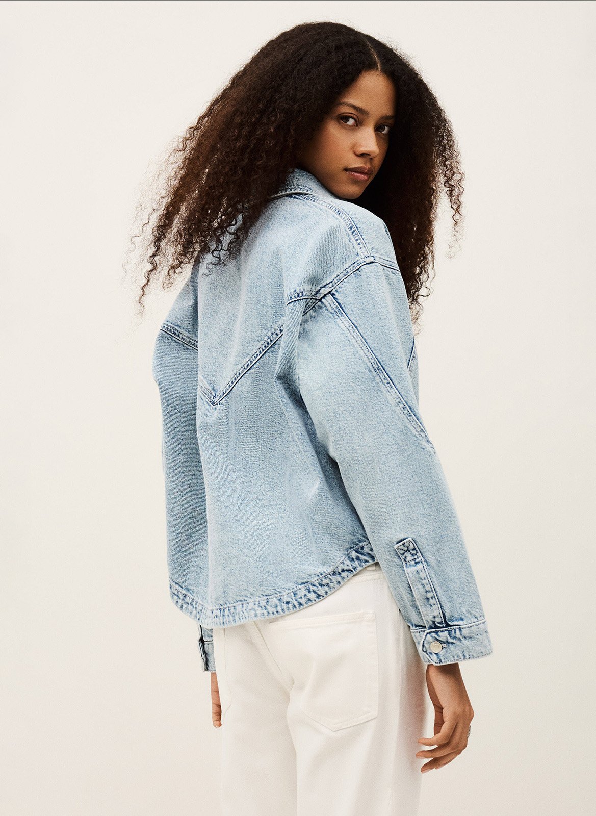 Veste ample boutonnée en jean délavé  BA&SH Bleu