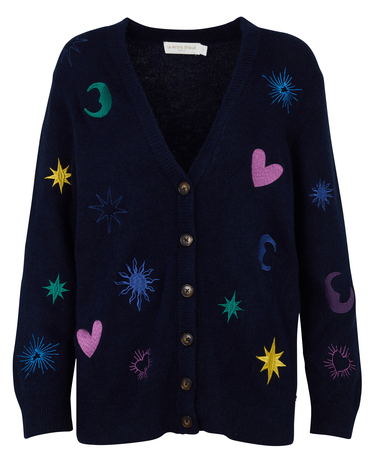 Gilet long oversize col V LA PETITE ETOILE Bleu