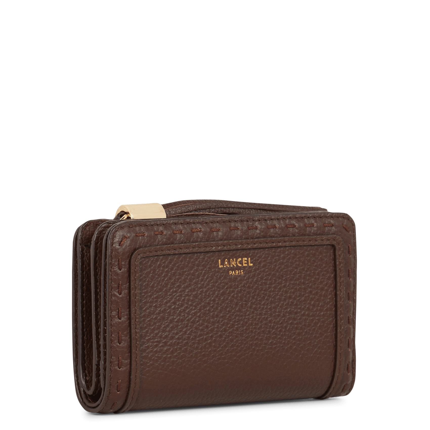 Portefeuille en cuir de vachette grainé LANCEL Marron