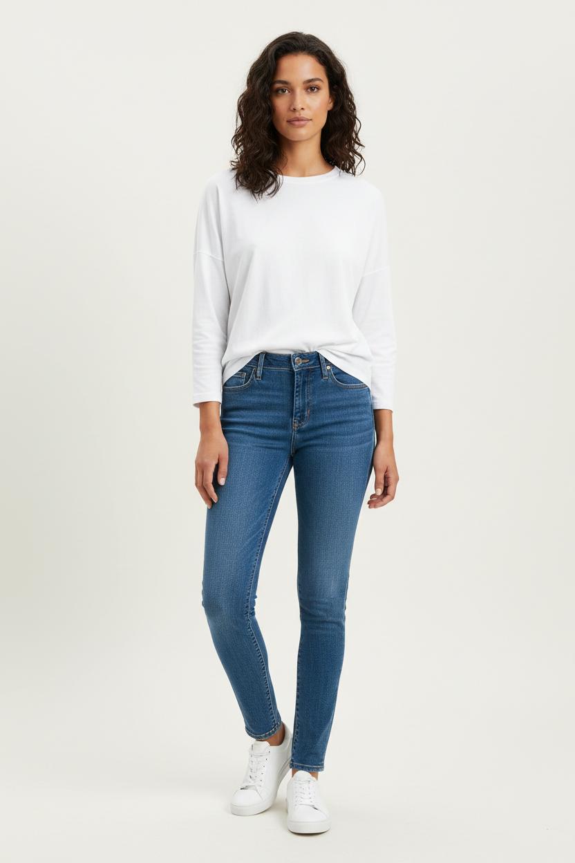 Cropped slim jeans with studs LEVI'S - Seconde main Blue