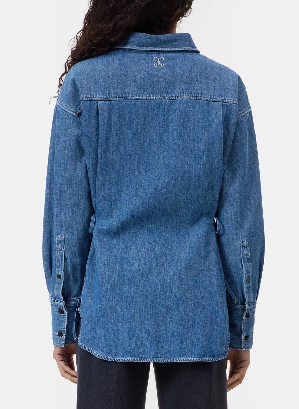 Chemise col classique en coton bio mélangé CLOSED Bleu