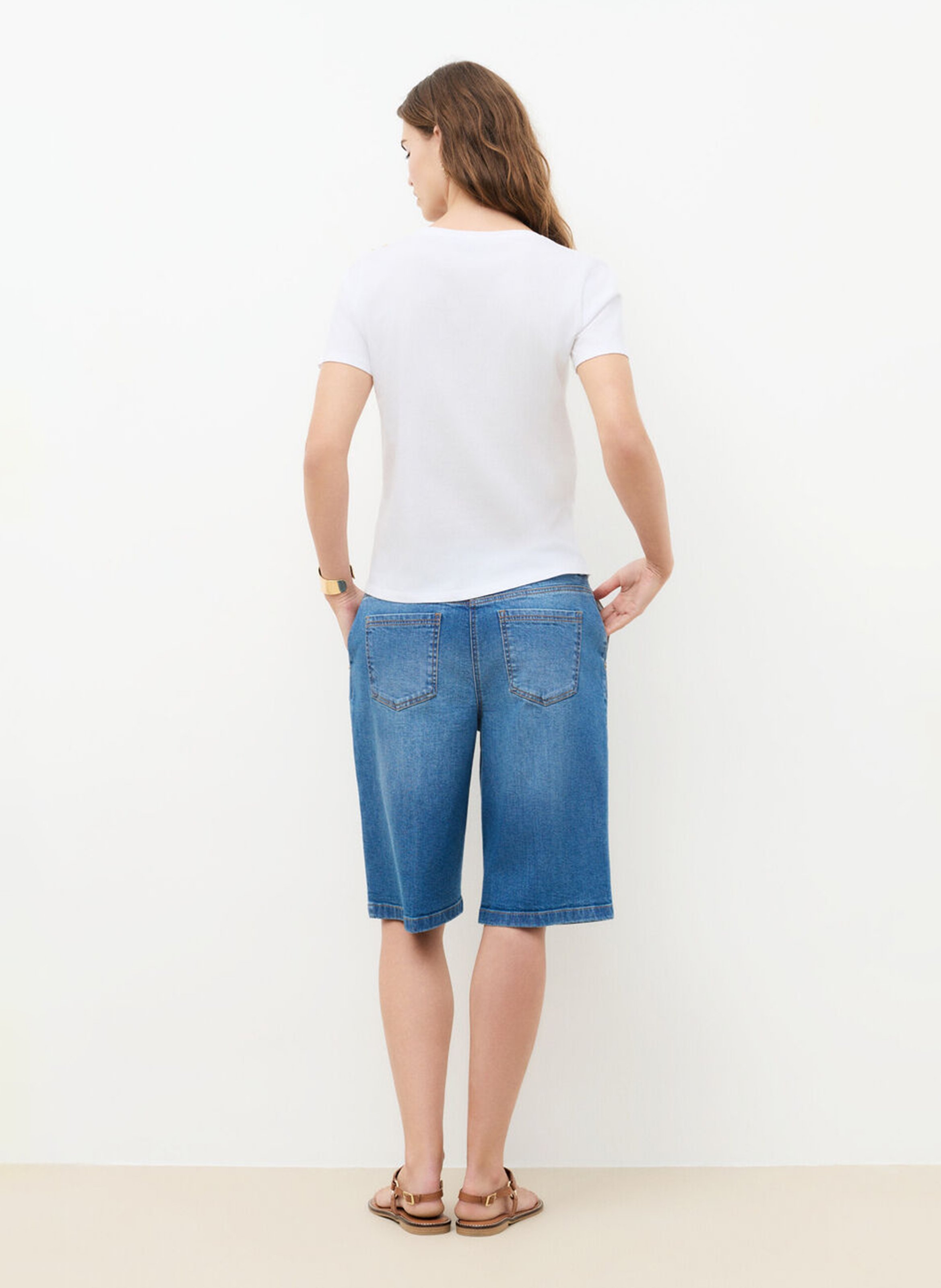 V-neck cotton T-shirt CAROLL White