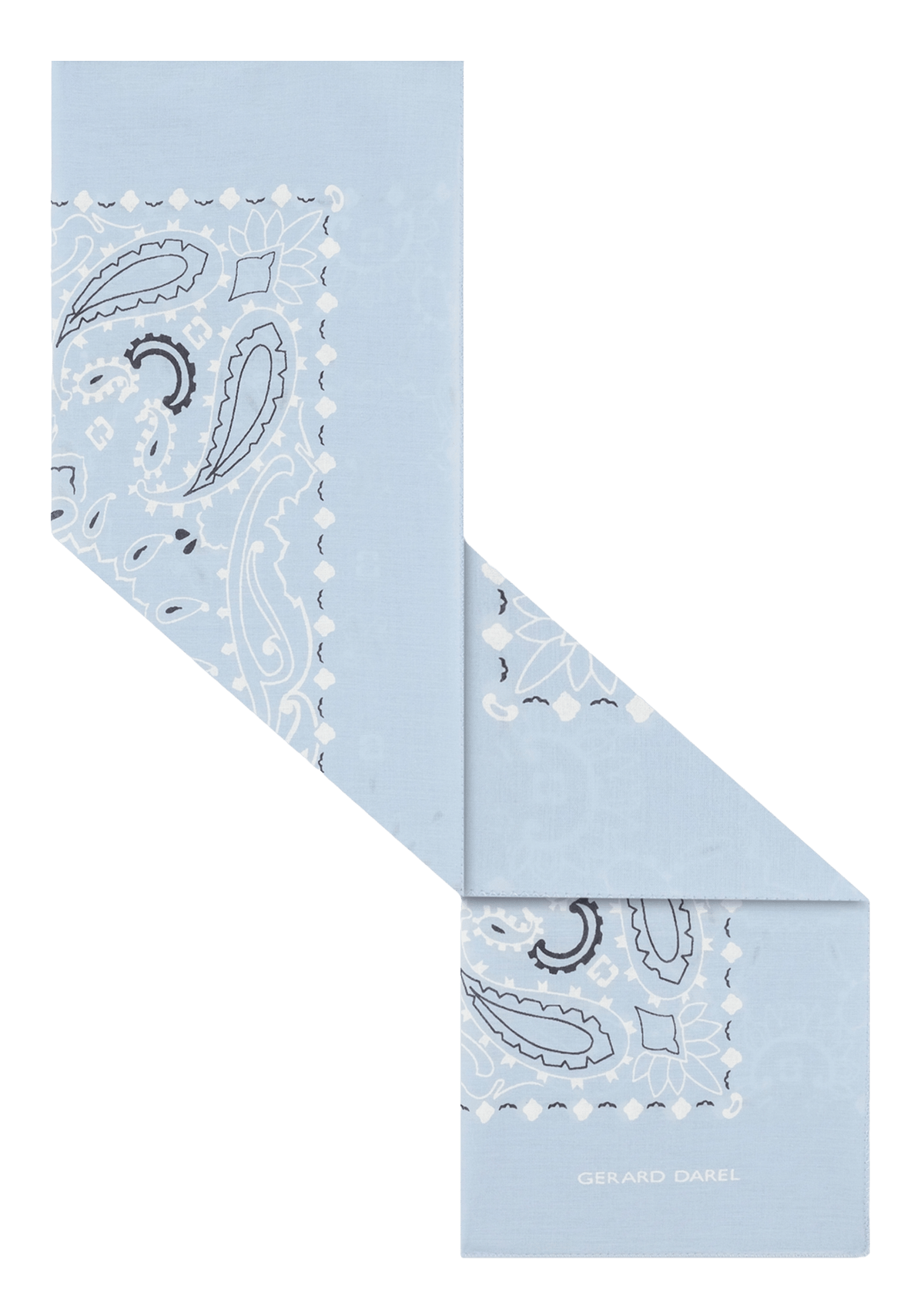 Printed cotton floaty scarf GERARD DAREL Blue