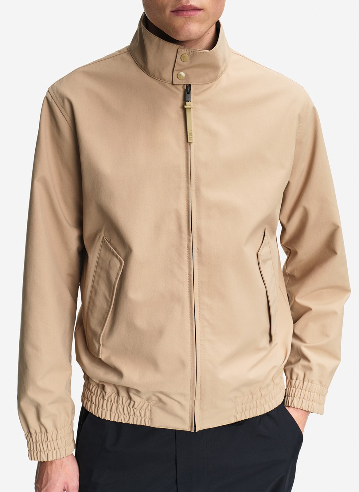 Solid zip-up straight jacket AIGLE Beige