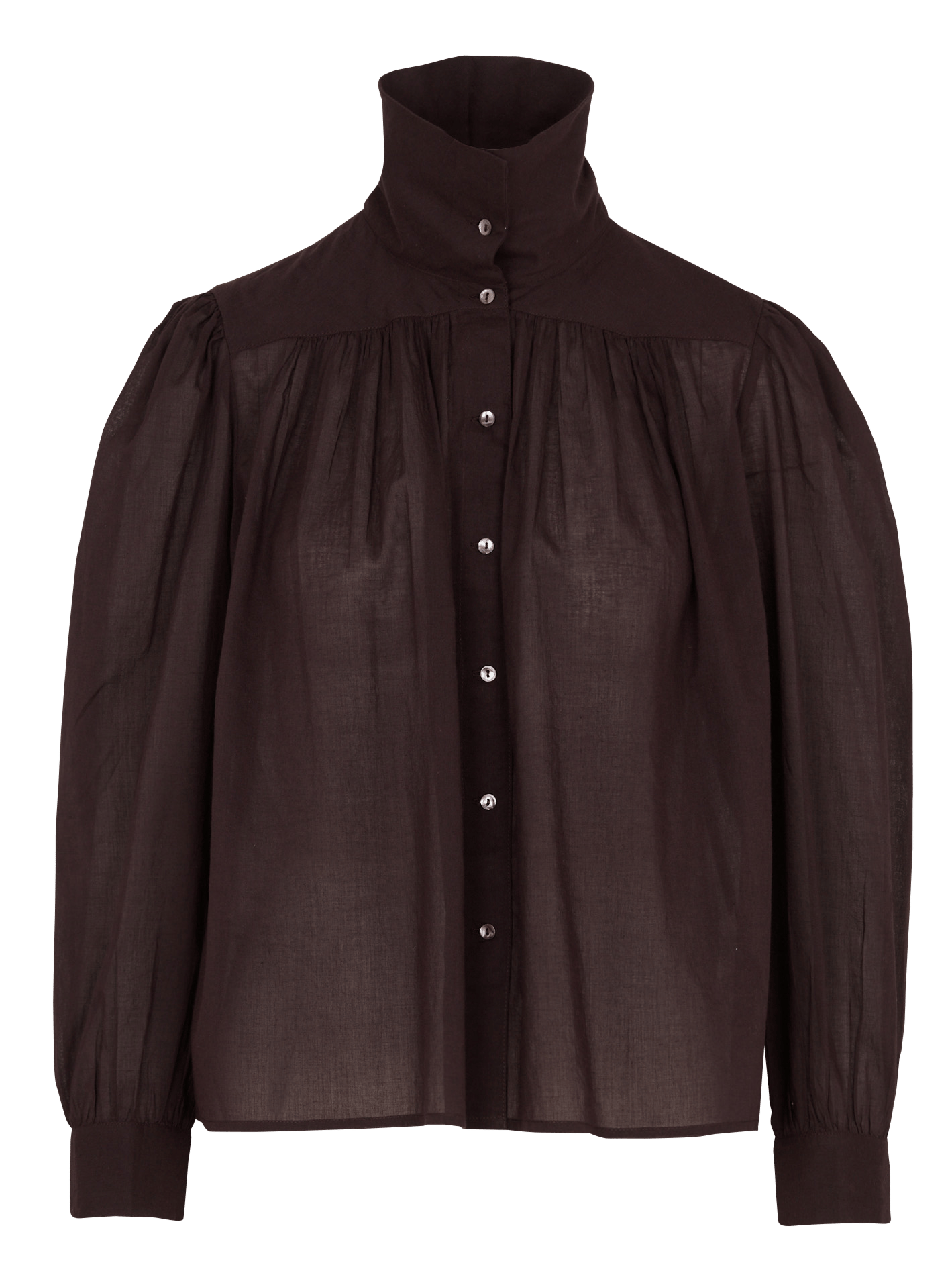 Kurzes Baumwollkleid mit Rundhalsausschnitt | Braun ANTIK BATIK Damen