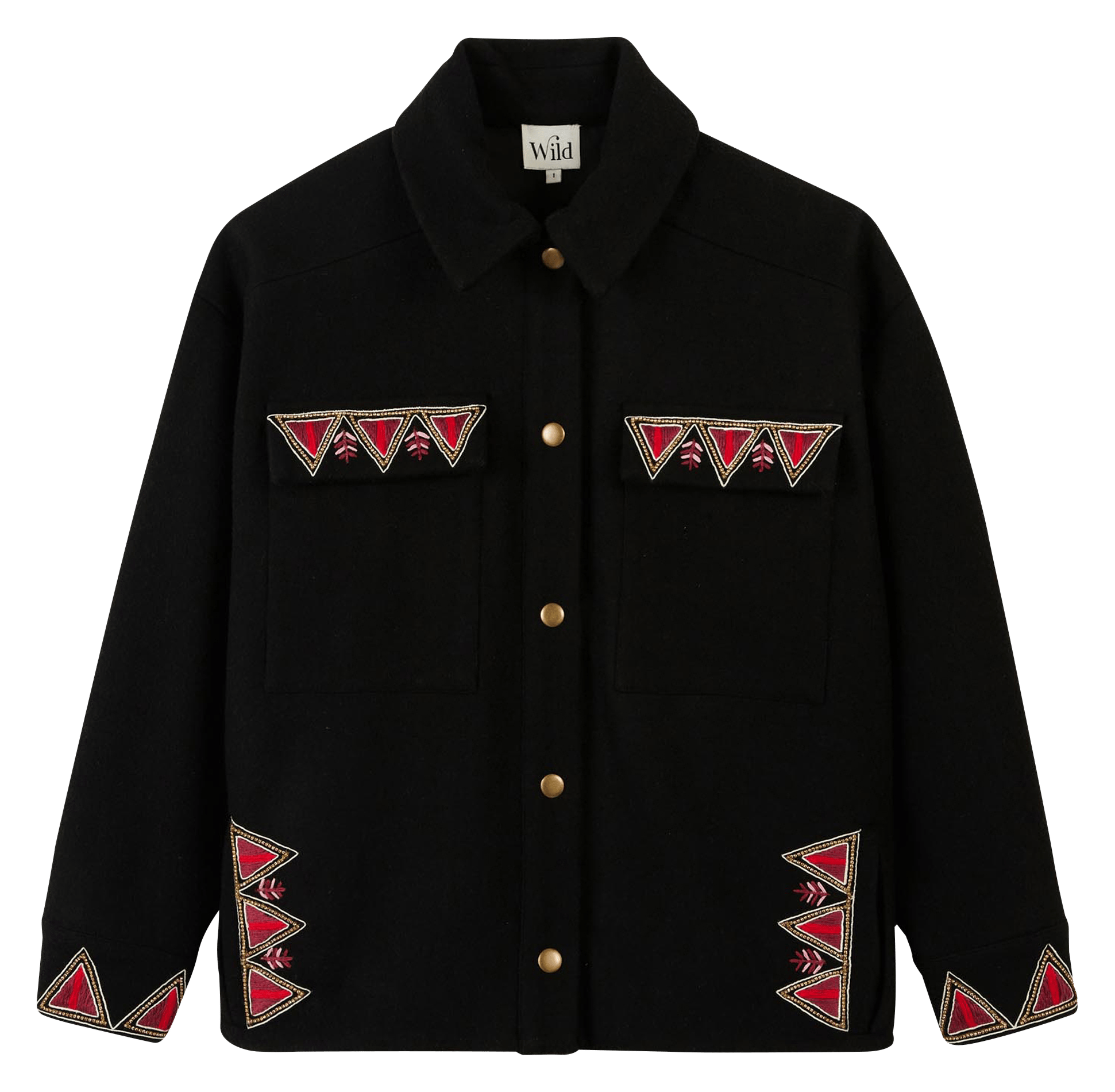 Veste col classique en laine mélangée WILD Noir