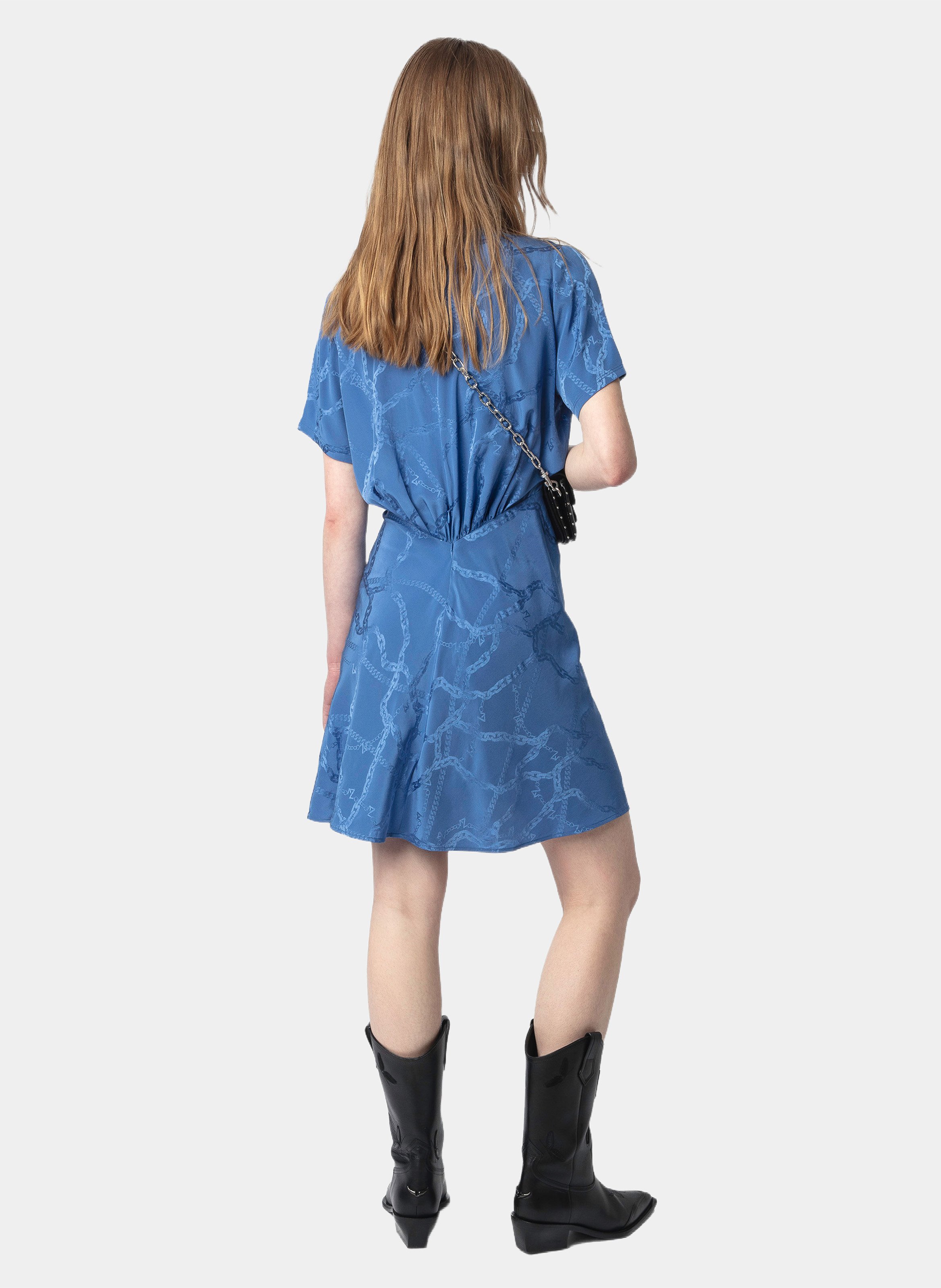 Short silk V-neck dress ZADIG&VOLTAIRE Blue