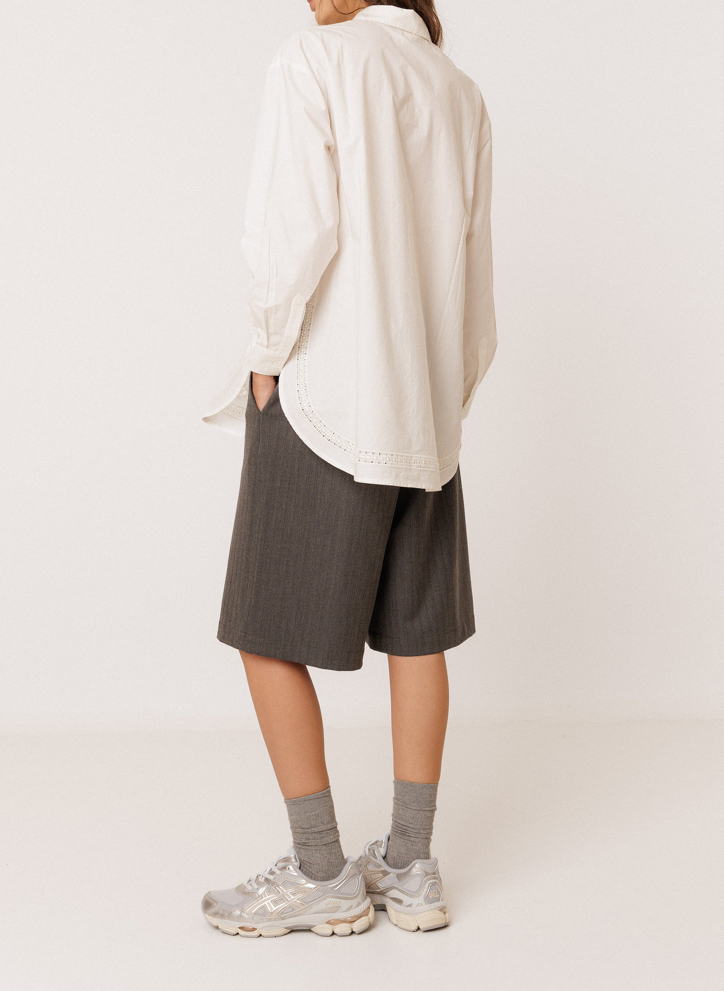 Oversized organic cotton shirt INDI & COLD White