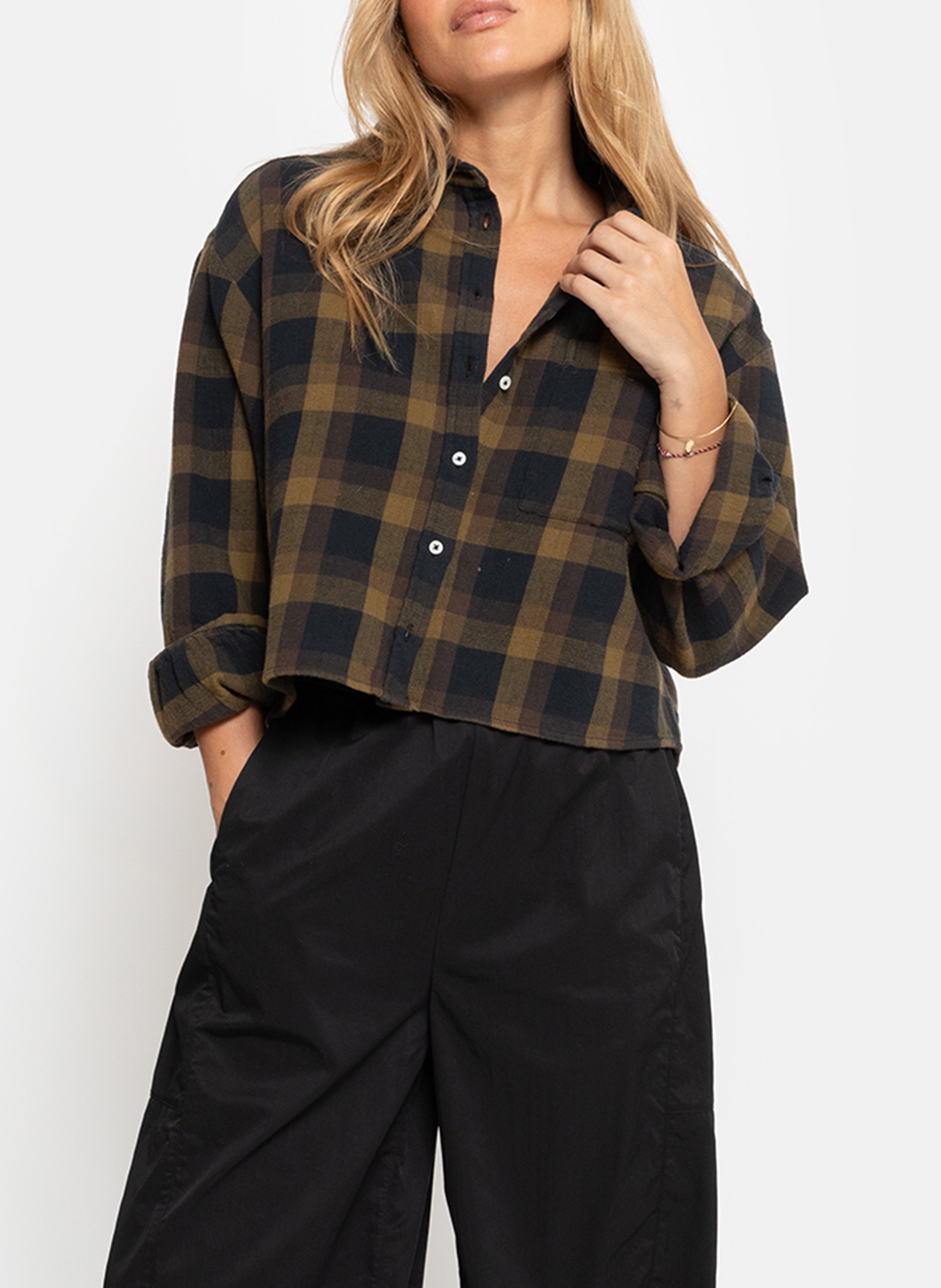 Wijde, geruite blouse AME ANTWERP Veelkleurig