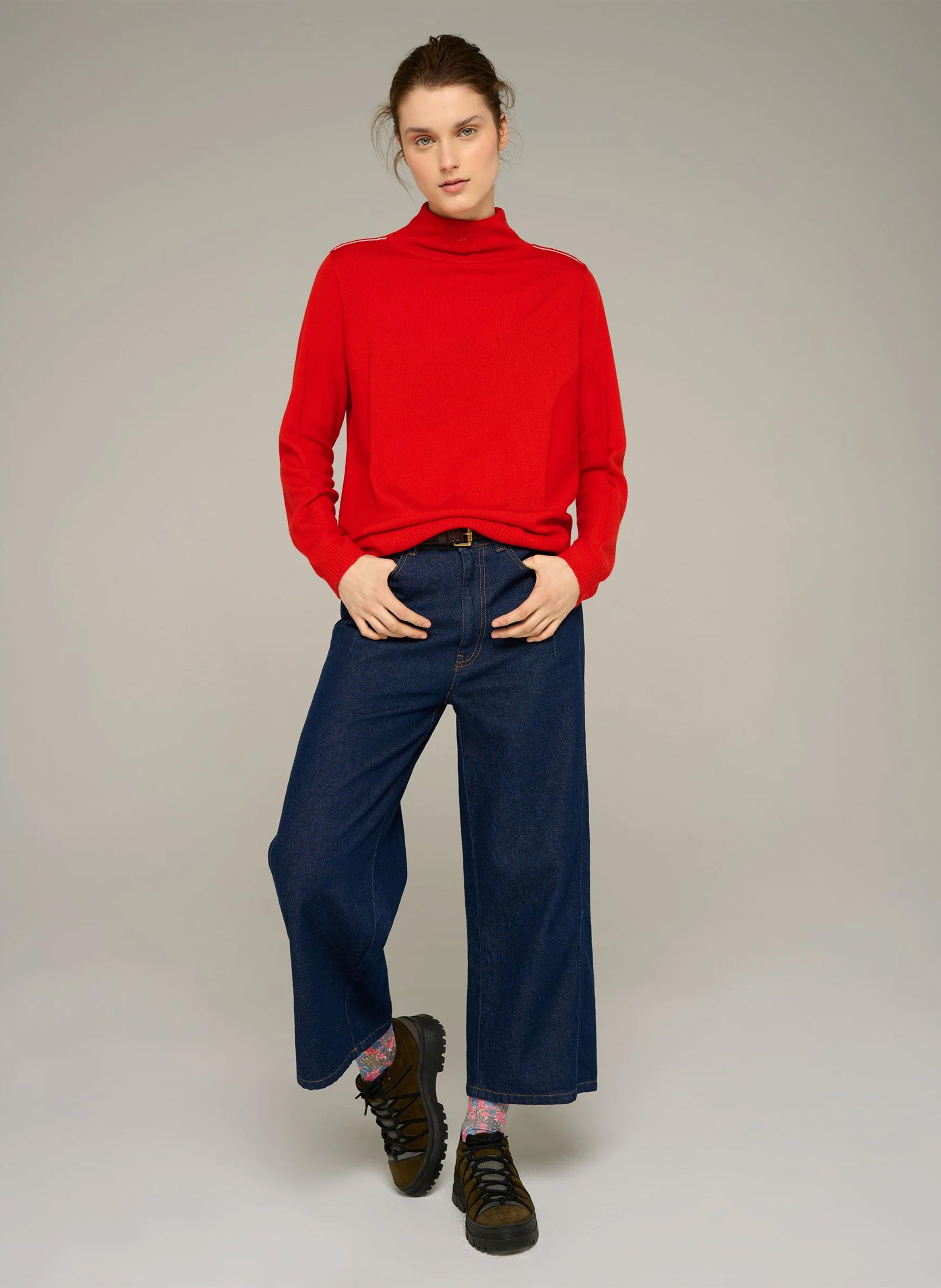 Col roulé droit en laine | Rouge COTELAC ACOTE Femme