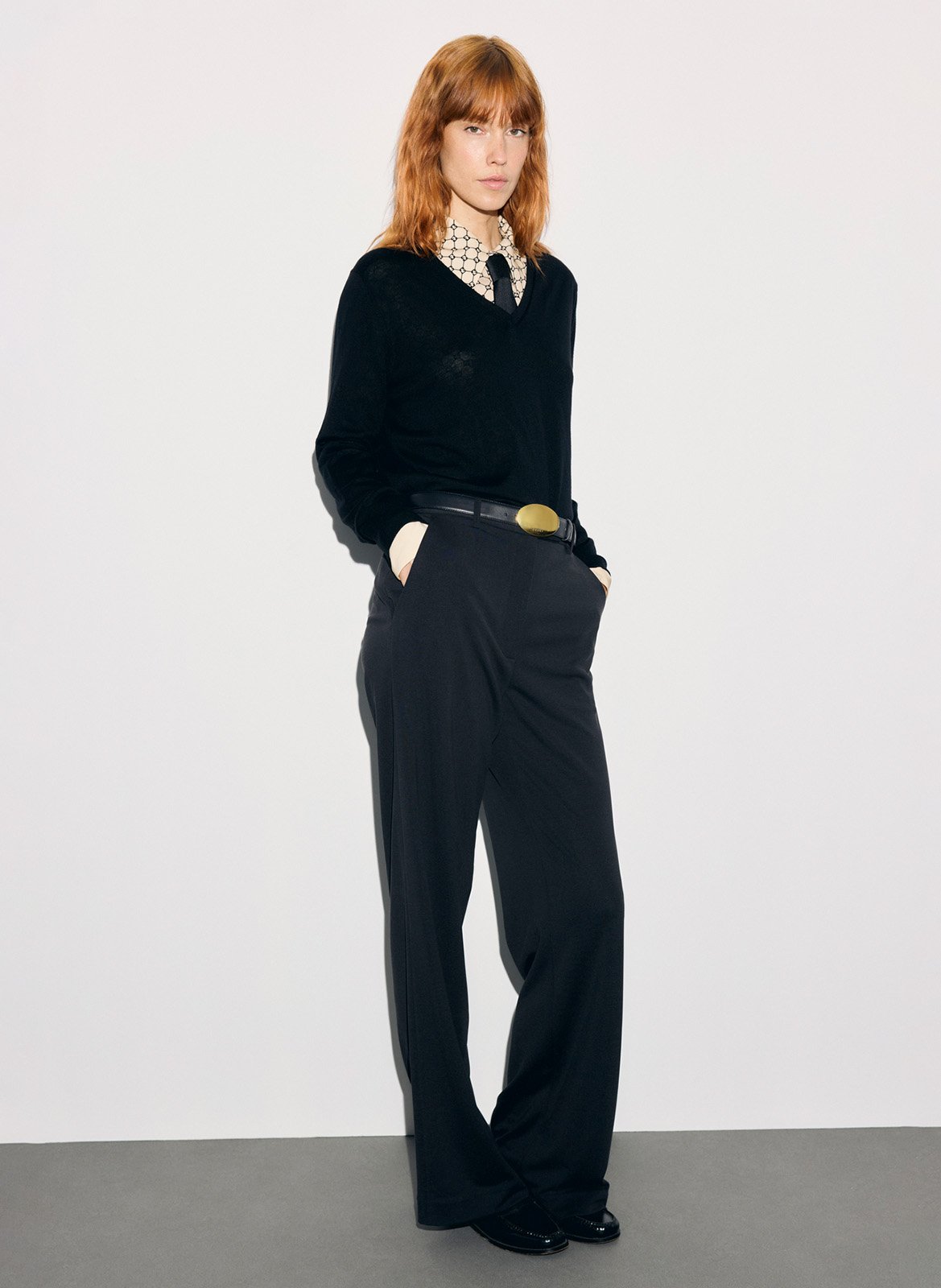 Straight V-neck wool sweater GERARD DAREL Black