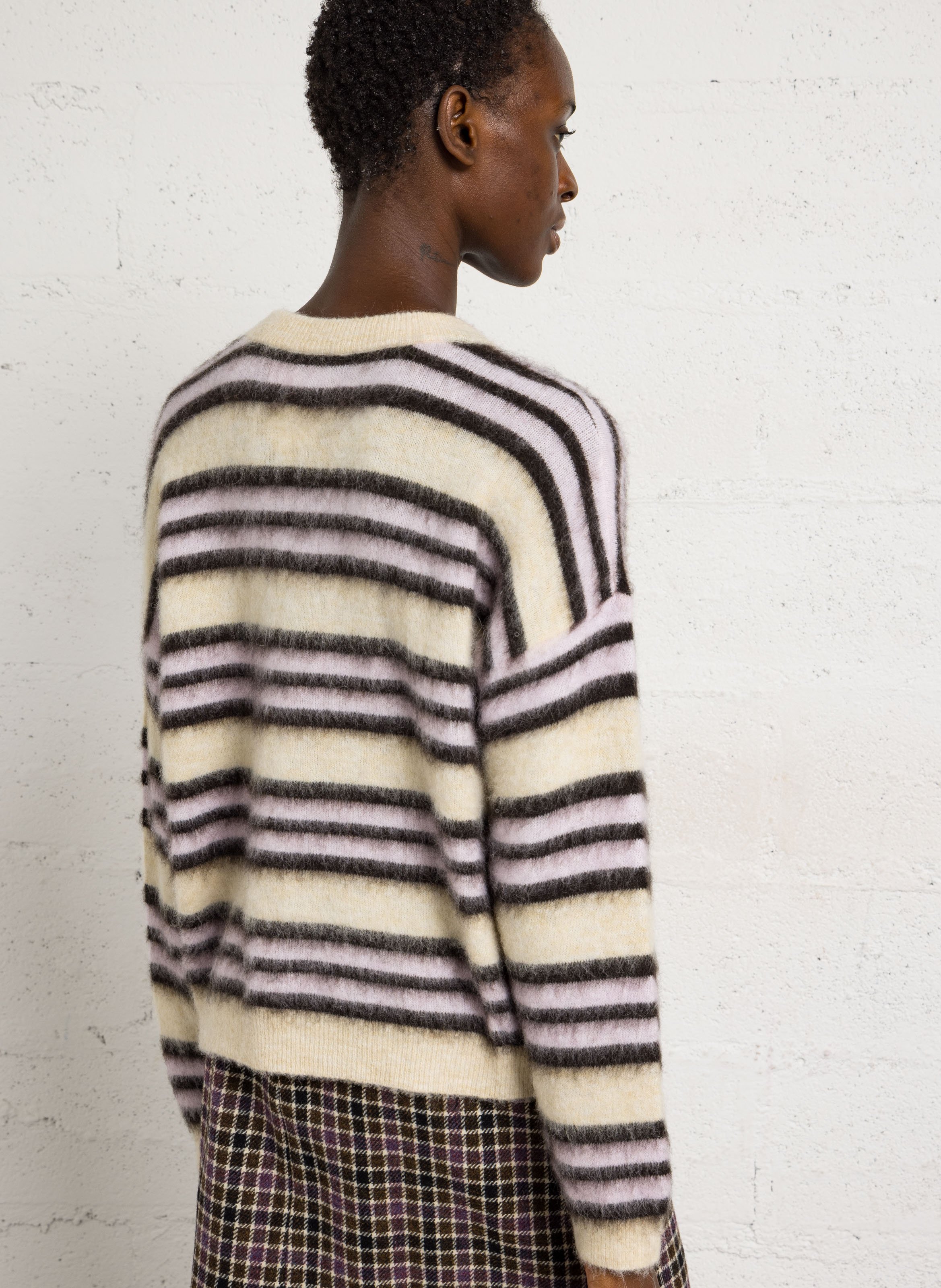 Striped loose-fit sweater with round neck DES PETITS HAUTS Multicolored