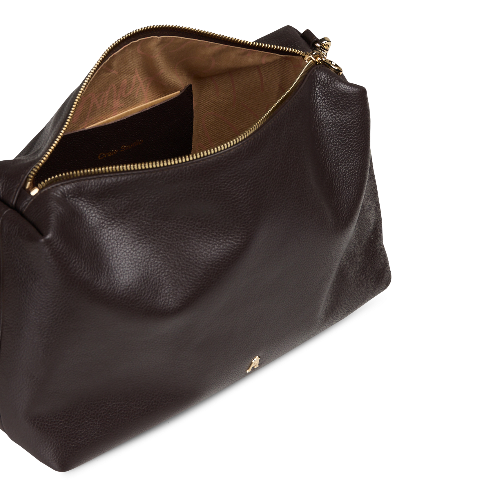Grained calfskin leather handbag CRAIE STUDIO Black