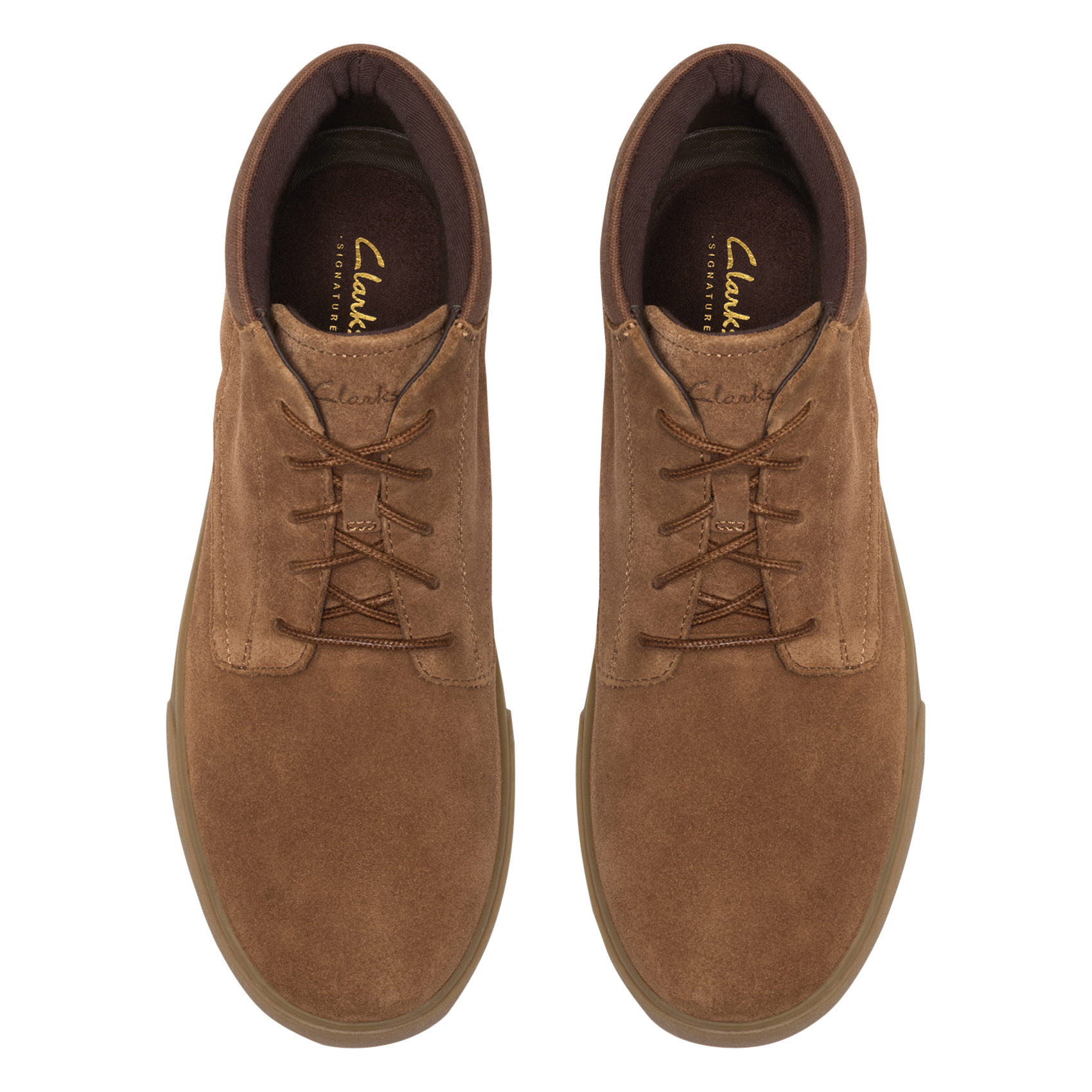Bottines à lacets en cuir velours CLARKS Marron