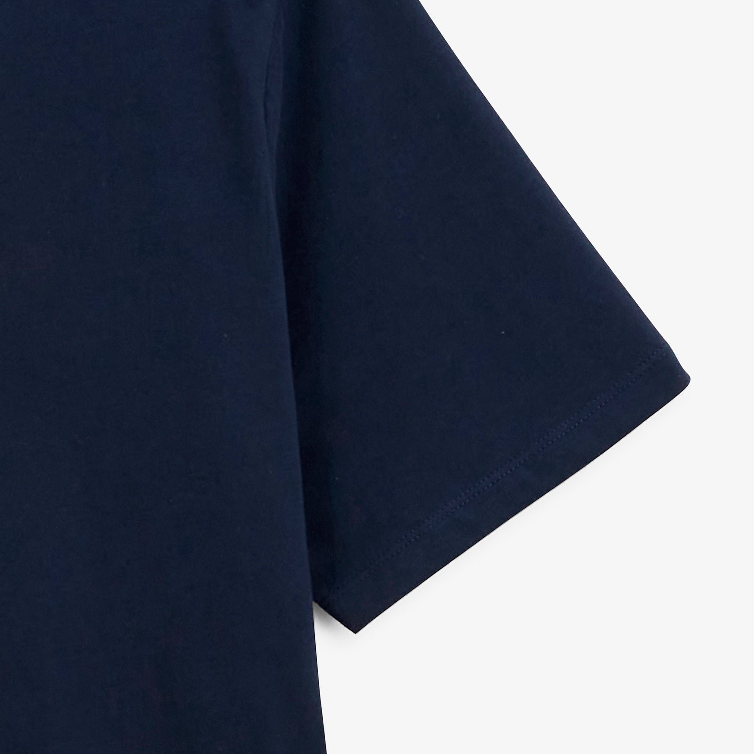 Short-sleeved T-shirt with THÉO print on the back by Serge Blanco in navy blue. SERGE BLANCO Blue