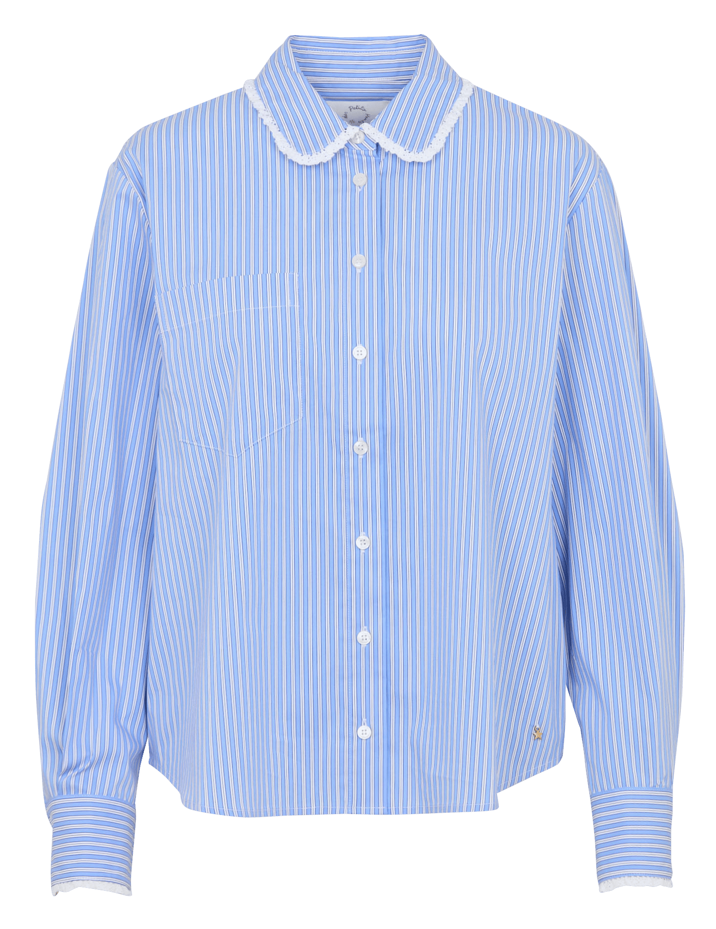 Recht gestreept overhemd DES PETITS HAUTS Blauw