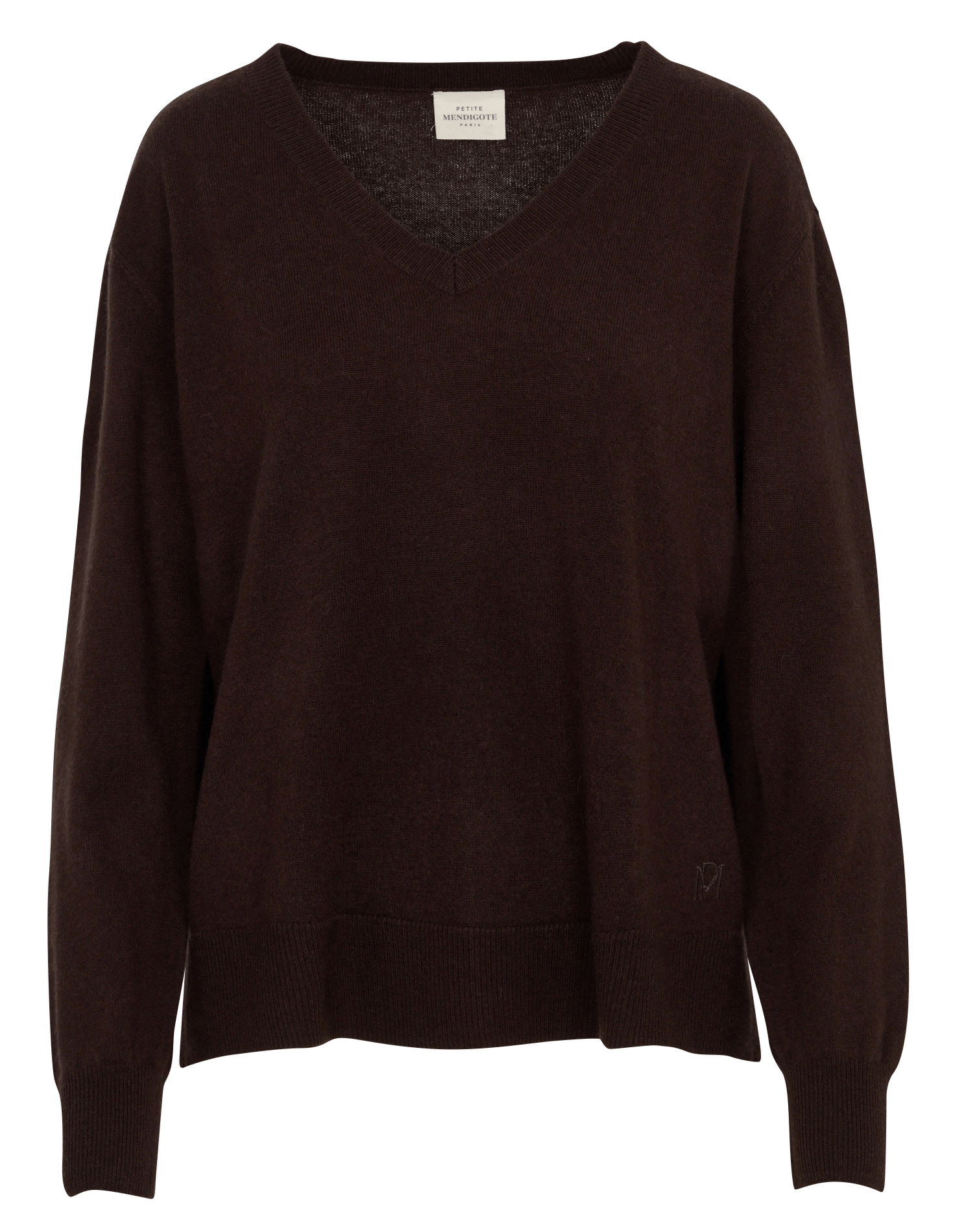 Gerade geschnittener Pullover mit V-Ausschnitt aus Wolle und Kaschmir PETITE MENDIGOTE