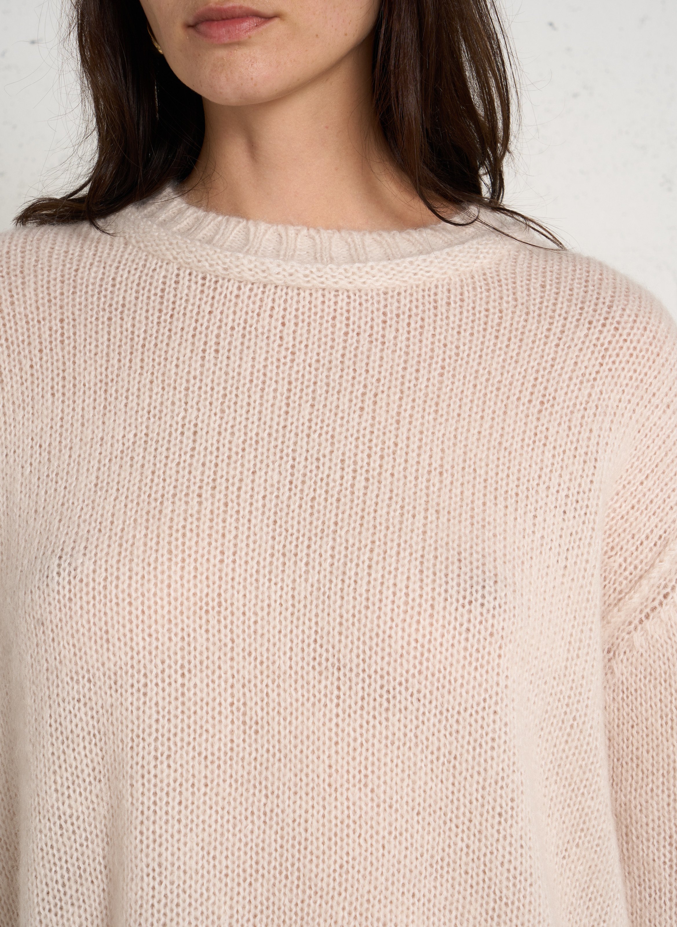 Pull col rond en laine mélangée BELLA JONES Beige