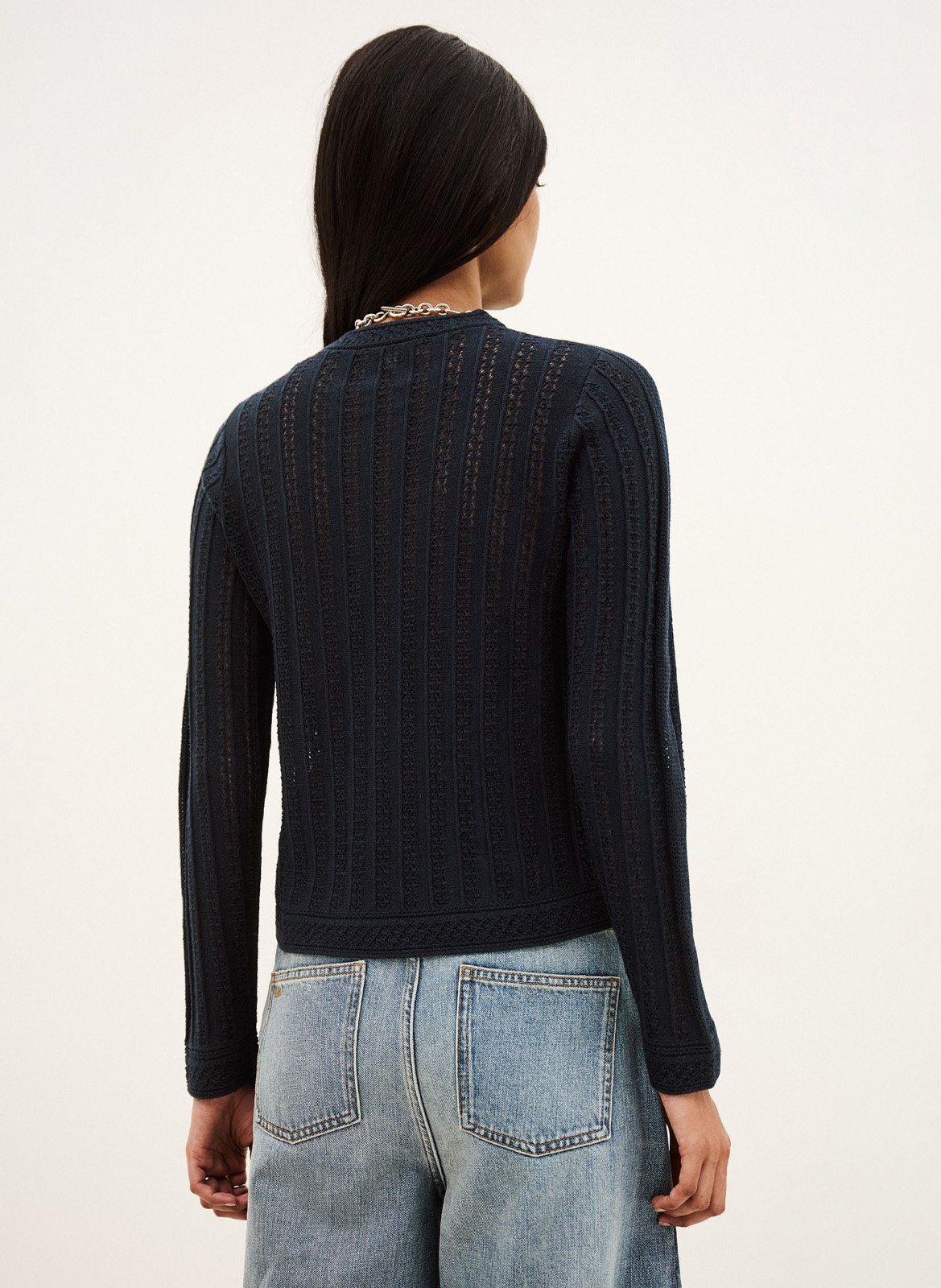 Pull droit col rond en laine mélangée BA&SH Bleu