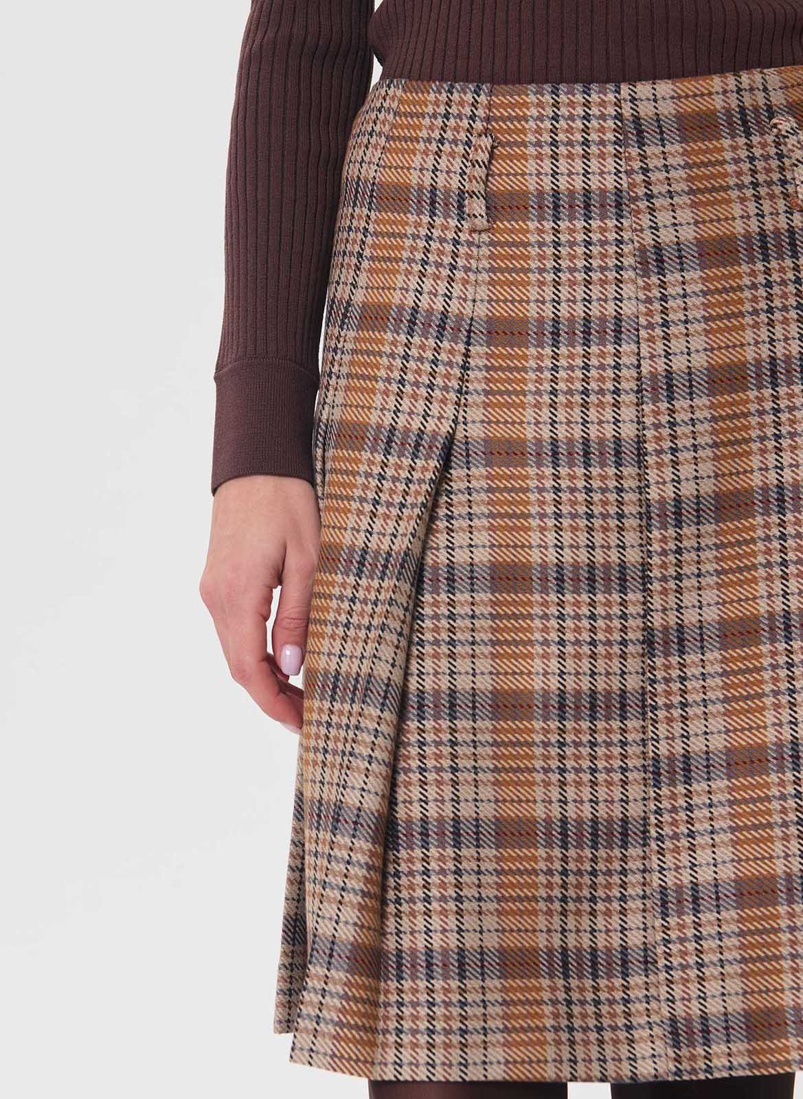 Checked flared skirt TARA JARMON Brown