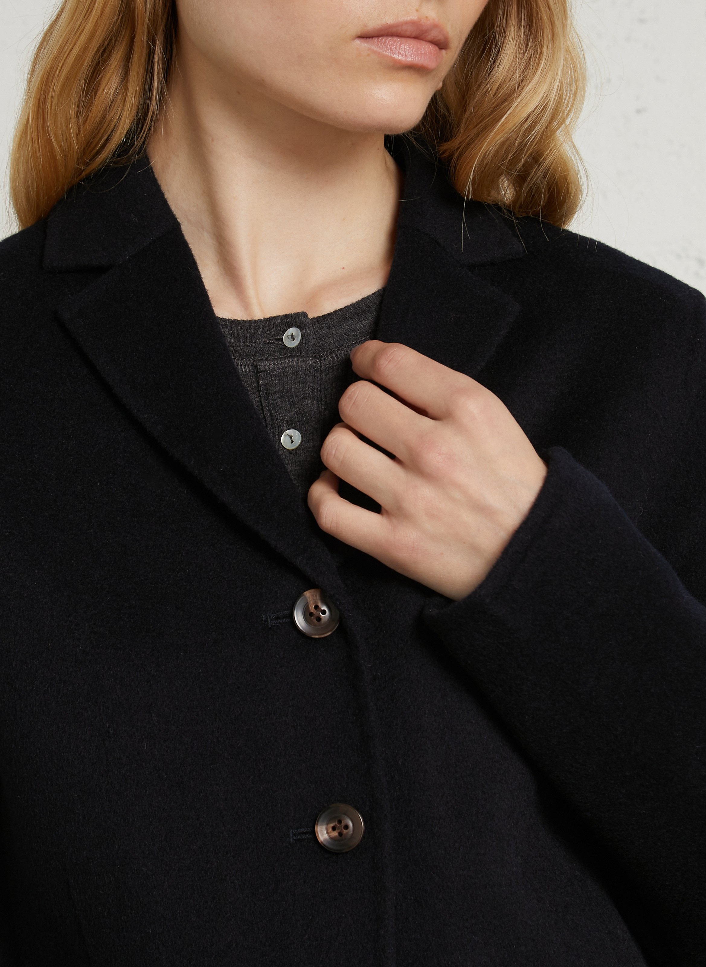 Gerade geschnittener Wollmix-Blazer SOEUR Blau