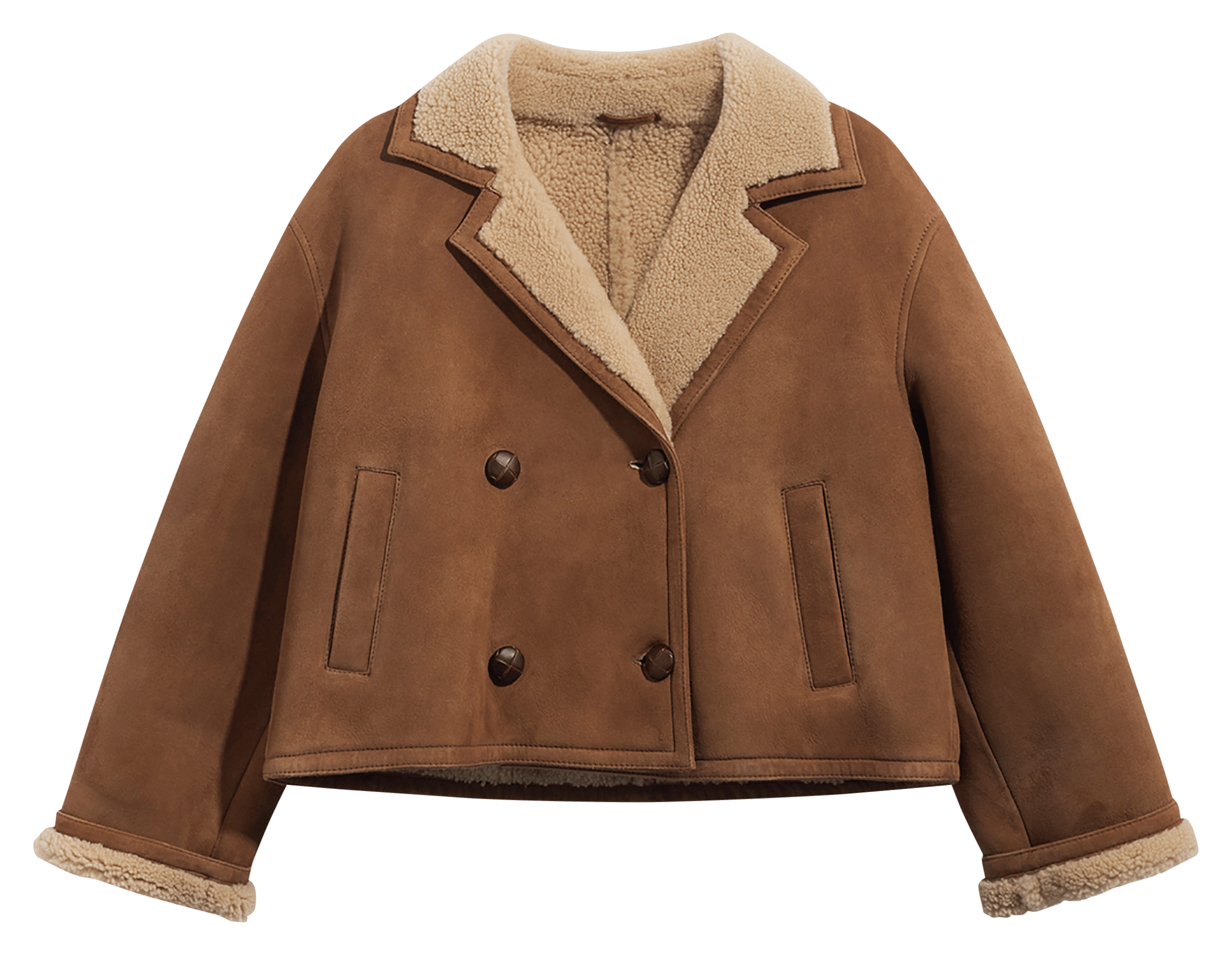 Manteau ample boutonné en cuir PABLO Marron