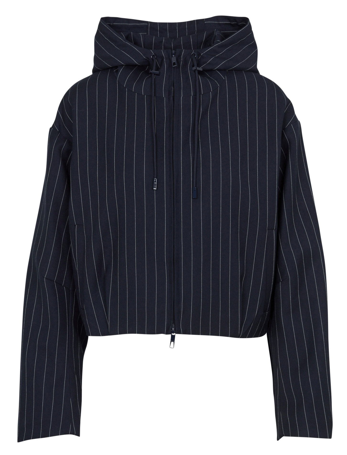 Striped hooded high-neck jacket | White ZAPA Women