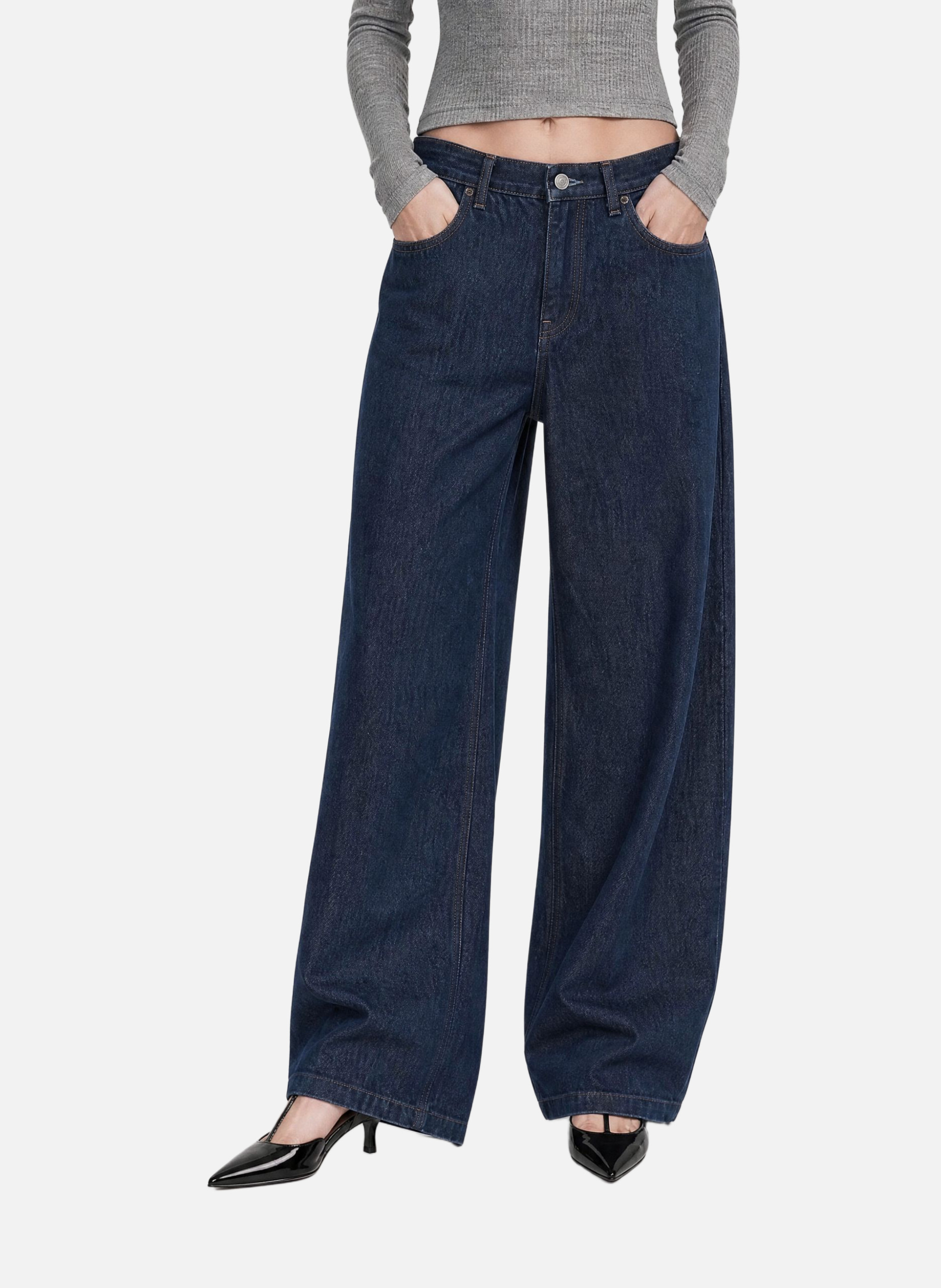 Dark wide-leg jeans THE KOOPLES Blue