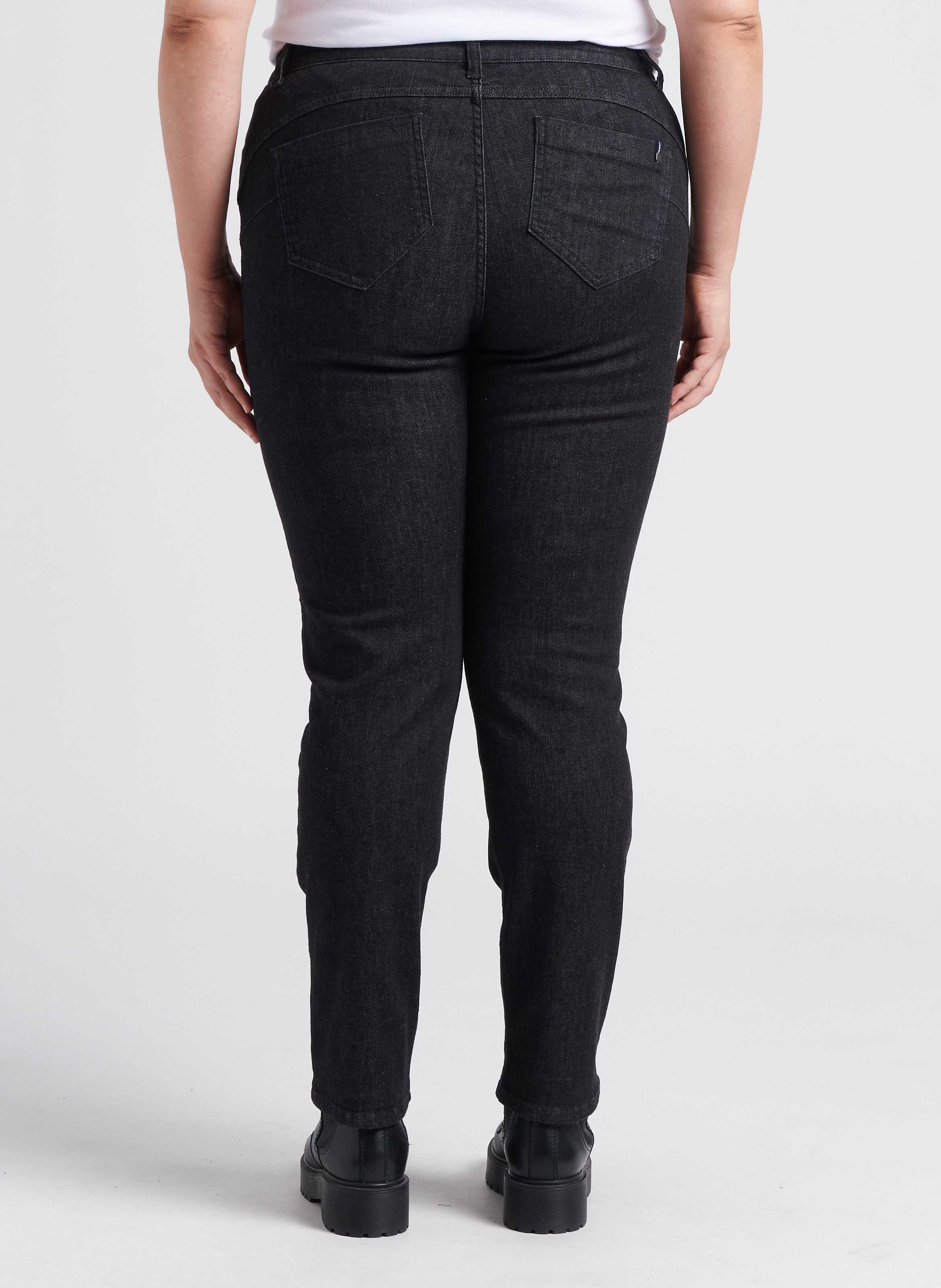 High-rise slim-fit cotton jeans PERSONA by Marina Rinaldi Black
