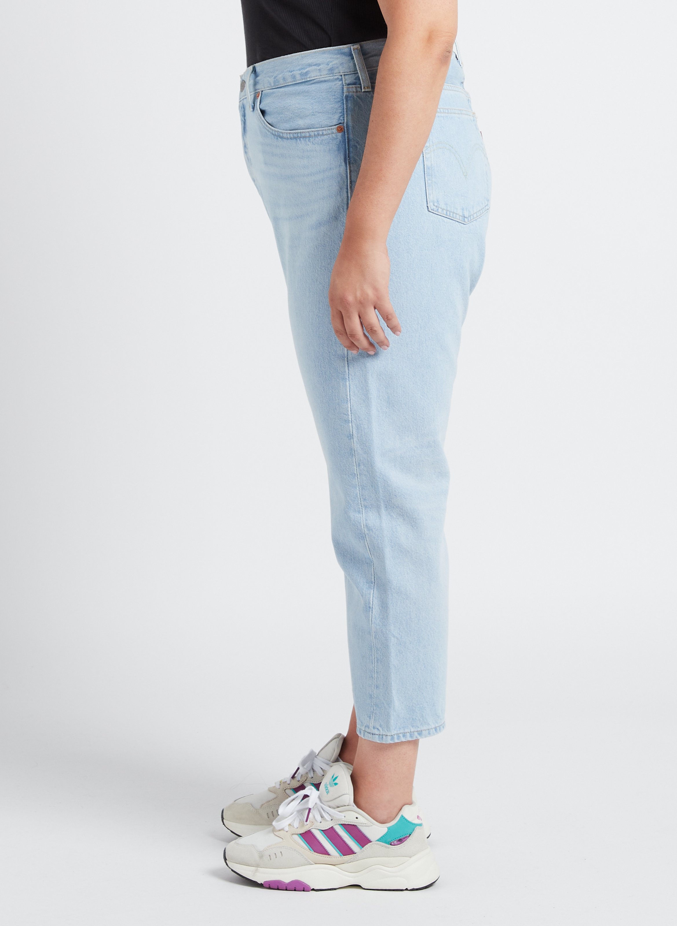 Rechte, katoenen jeans met hoge taille LEVI'S Jeans verschoten