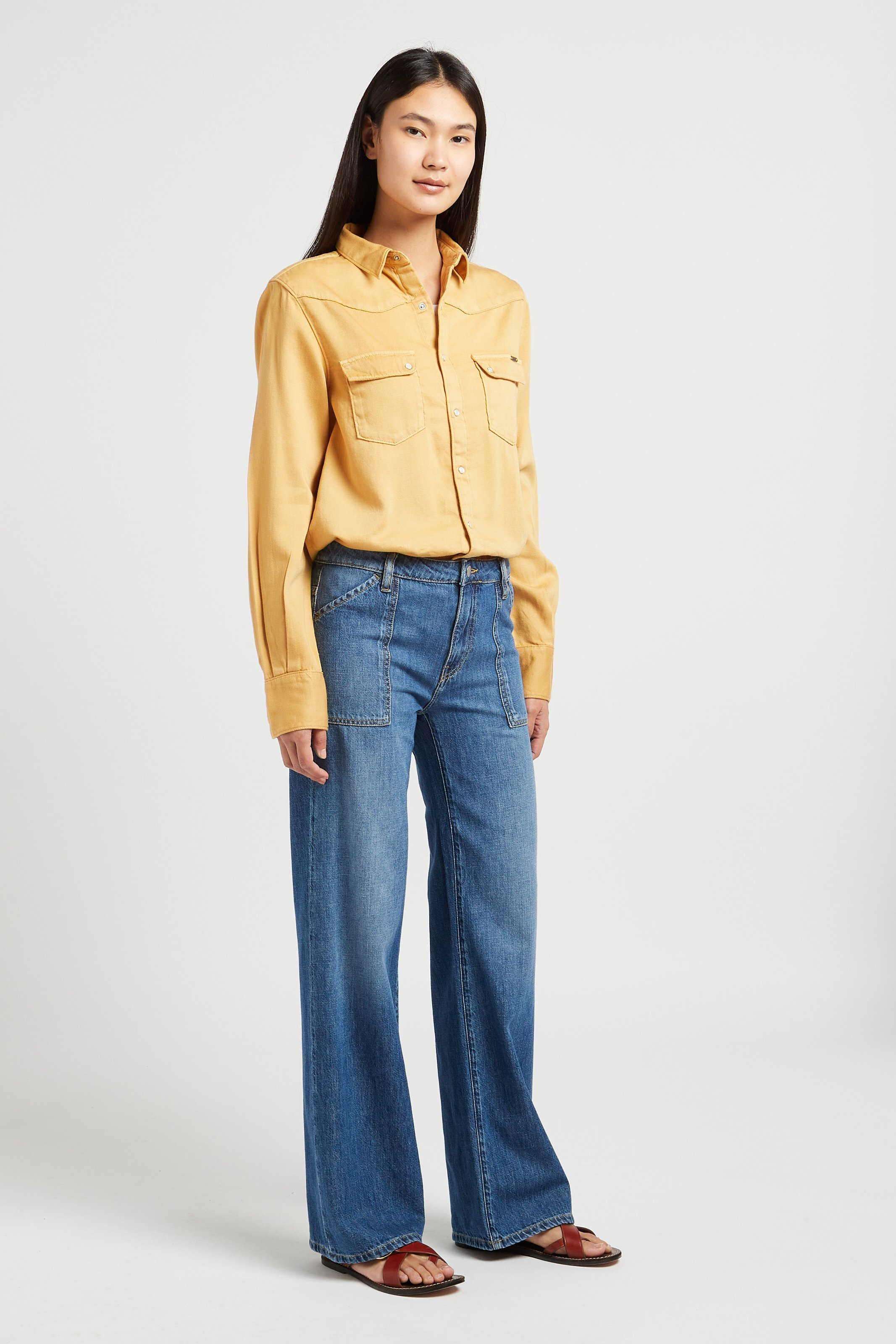 Straight-leg soft faded denim jeans ACQUAVERDE Blue