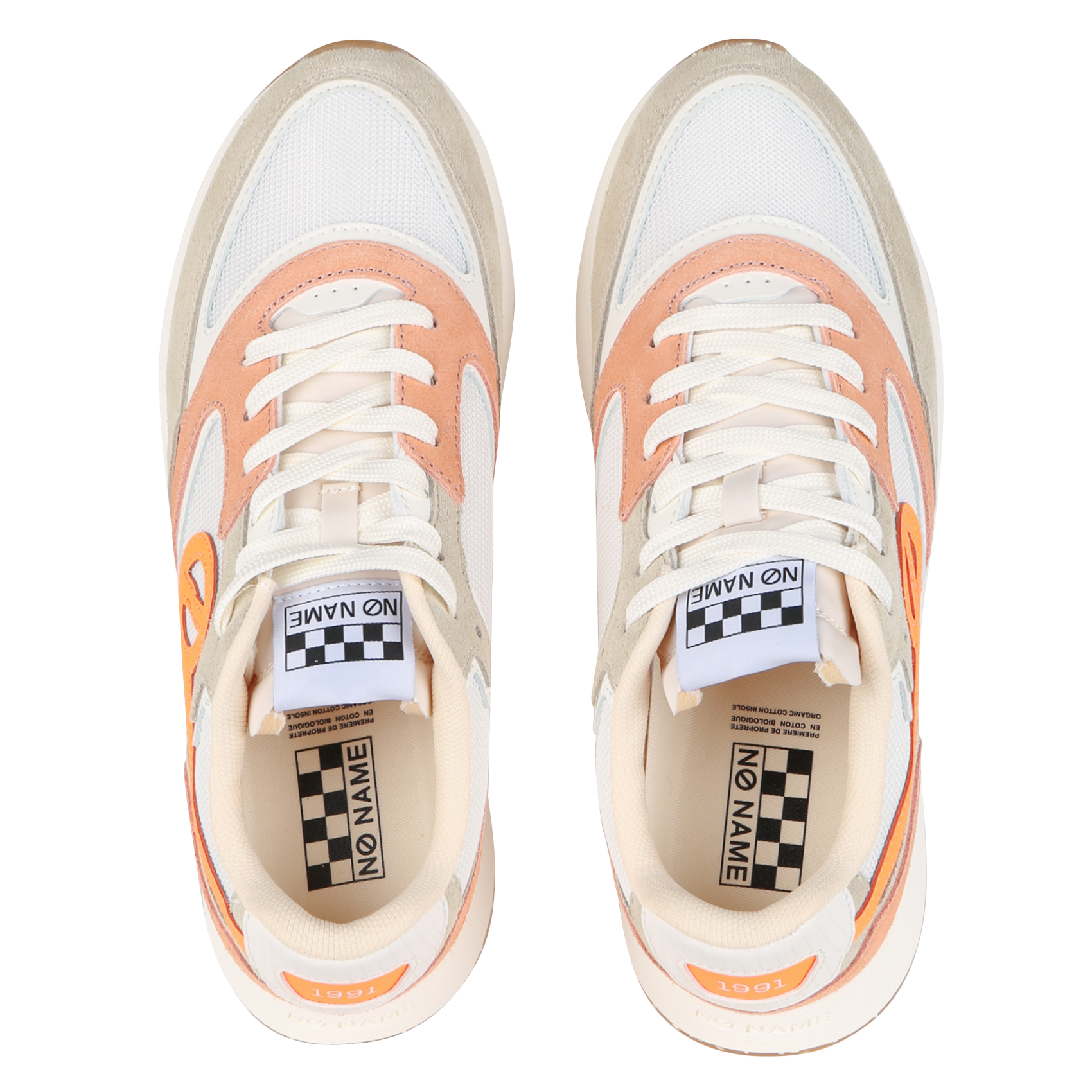 Niedrige Sneaker aus Material-Mix NO NAME Orange