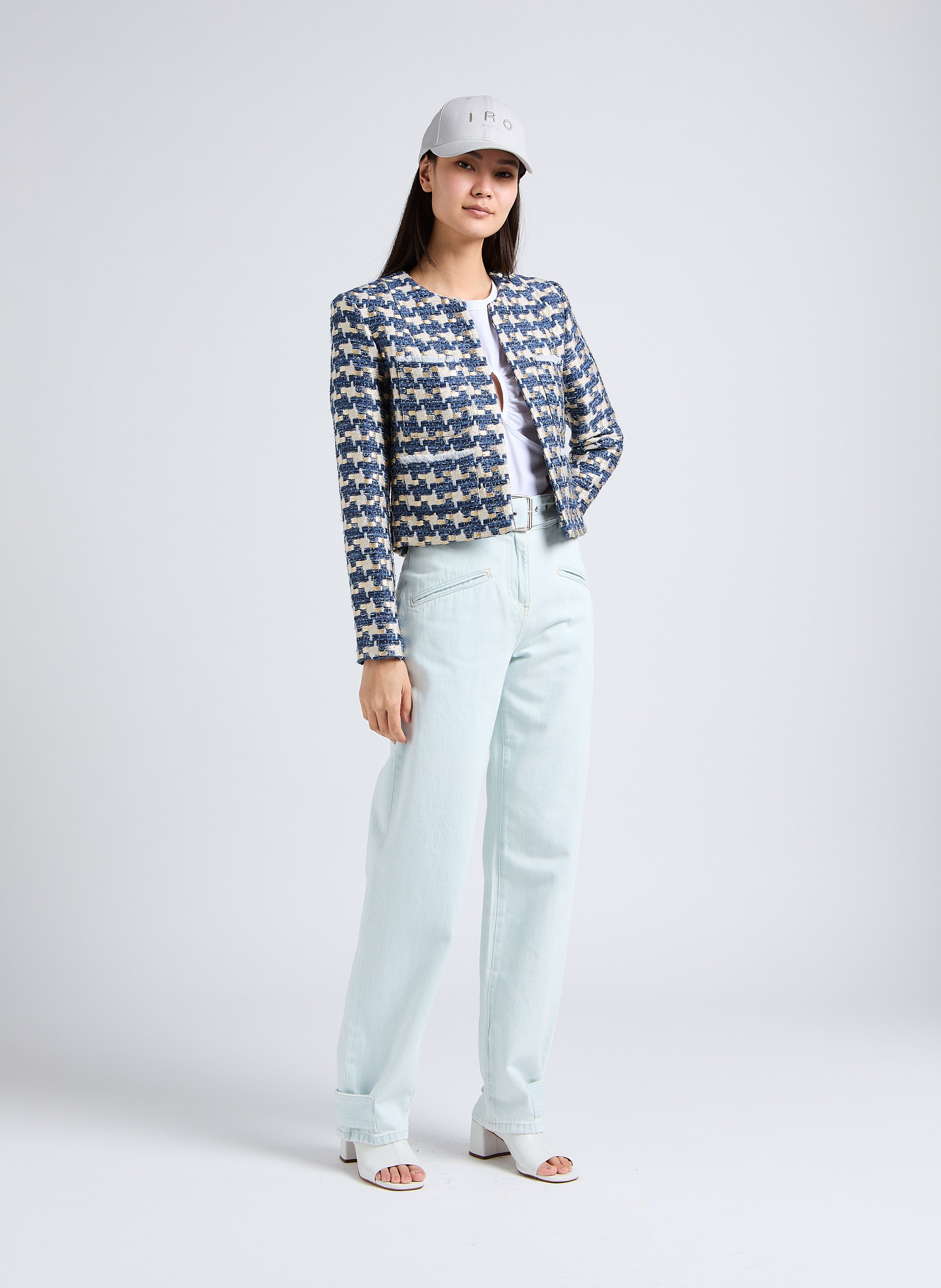High-rise wide-leg cotton jeans IRO Blue
