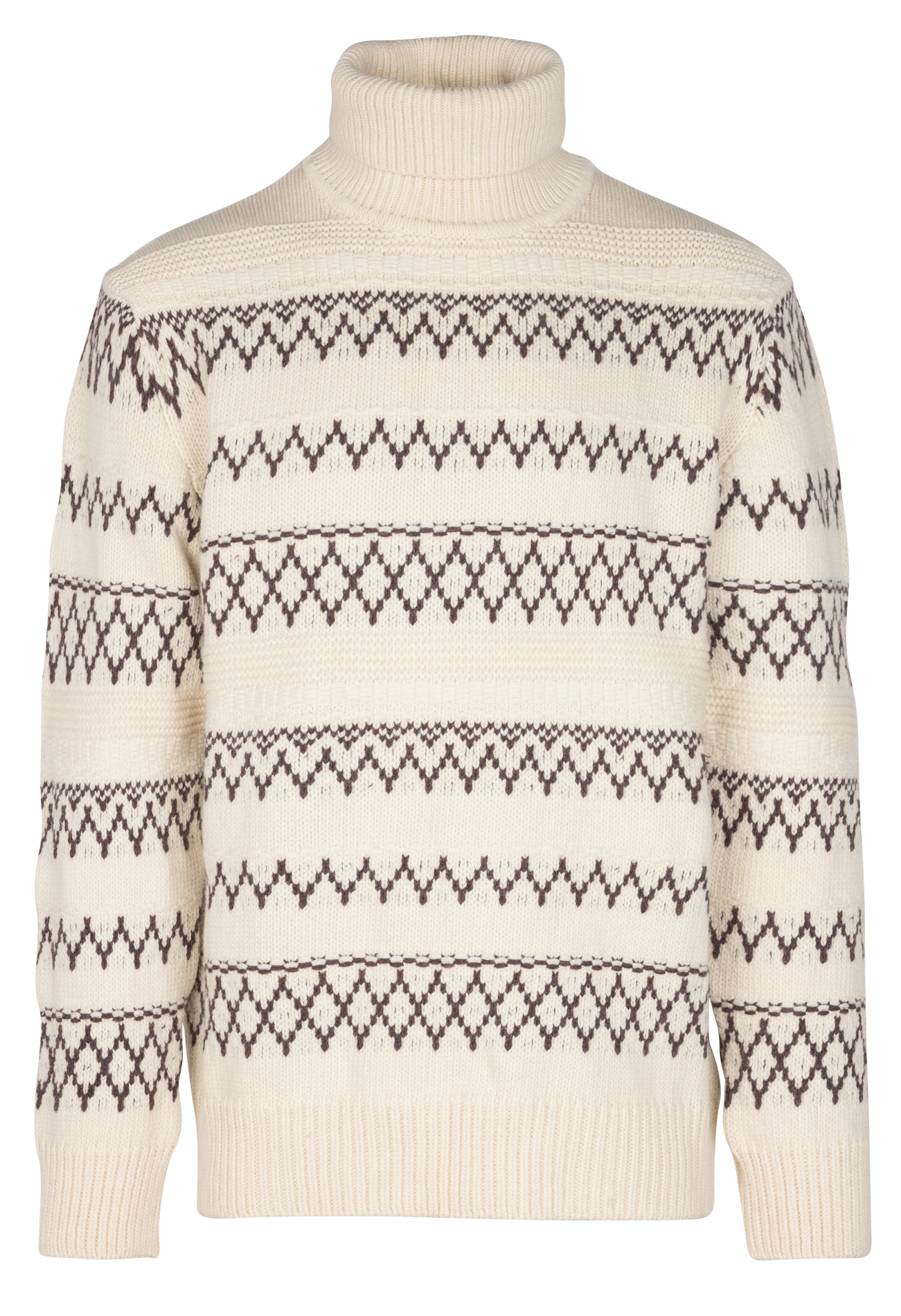 Pull ample col roulé en laine  KNOWLEDGE COTTON APPAREL Beige