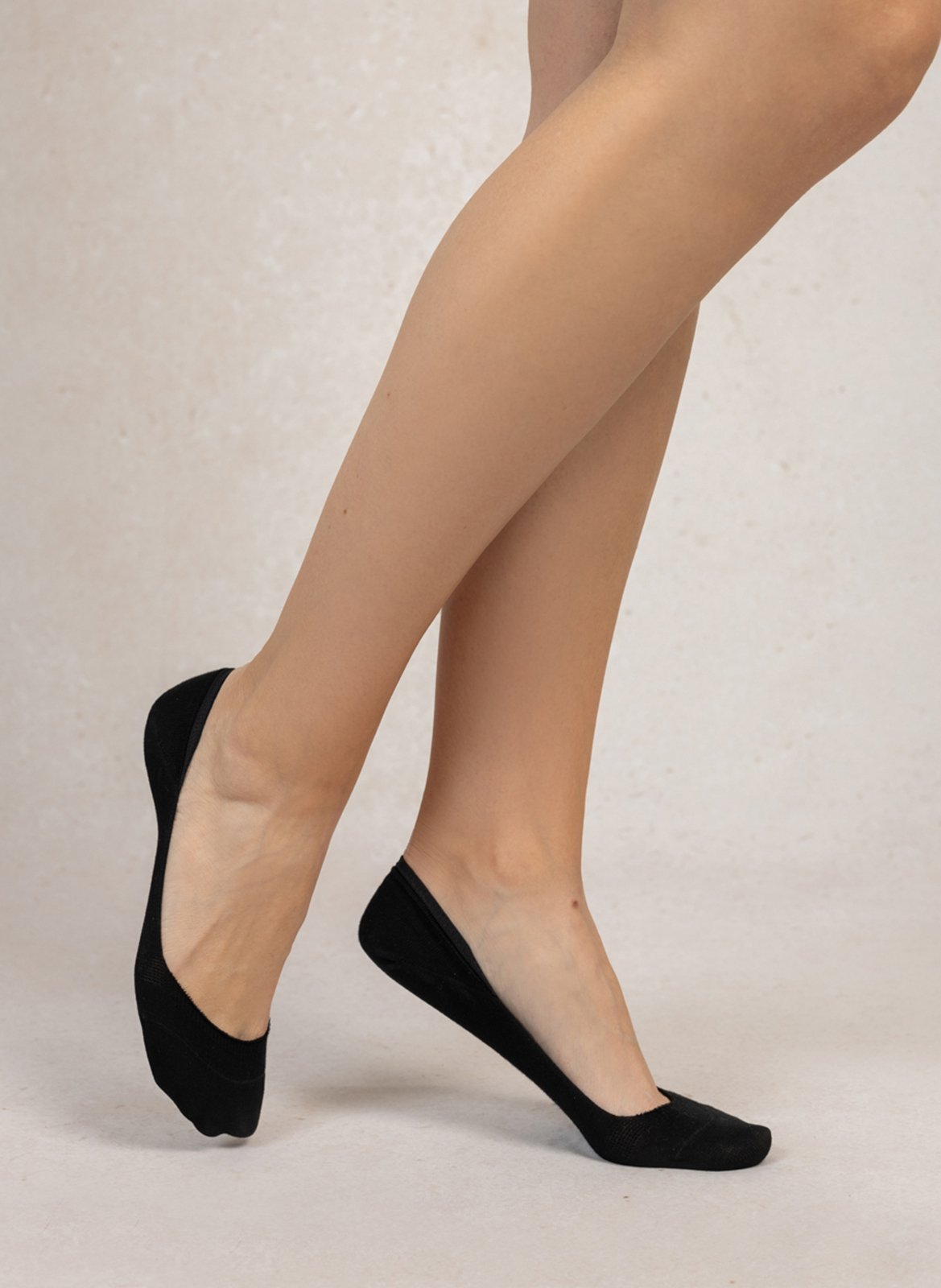 Pack mit 2 Paar unsichtbaren Socken aus Baumwollmischung BLEUFORET Schwarz